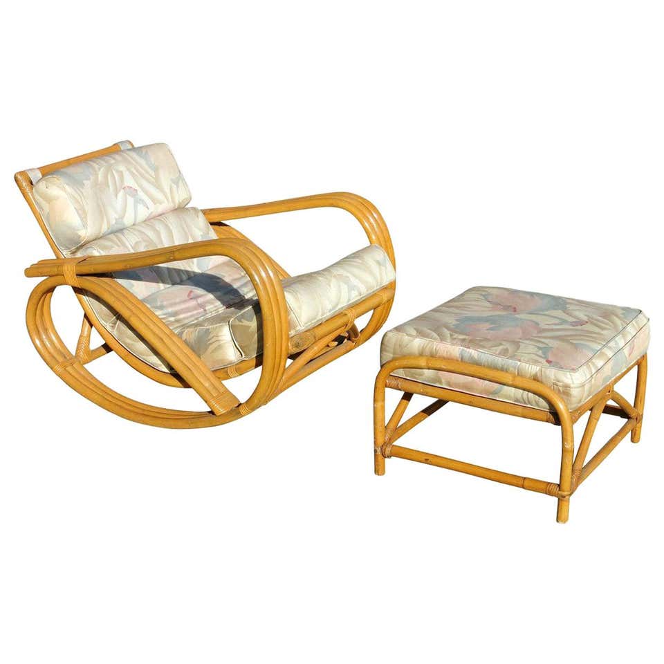 Vladimir Kagan Two Position Contour Rocking Chair and Foot Stool at ...