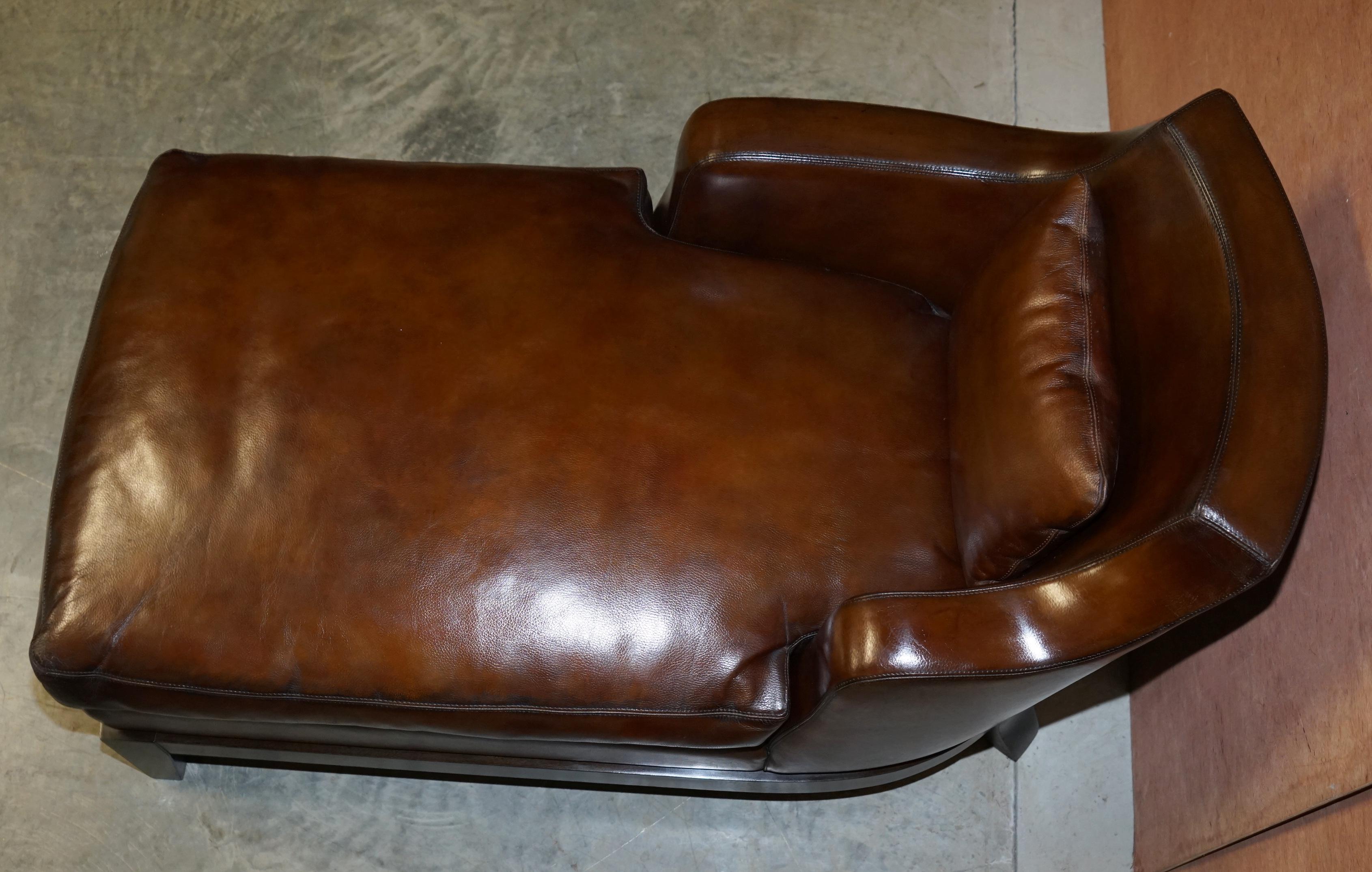 Rare Restored Promemoria Gioconda Italian Brown Leather Chaise Lounge Daybed For Sale 4