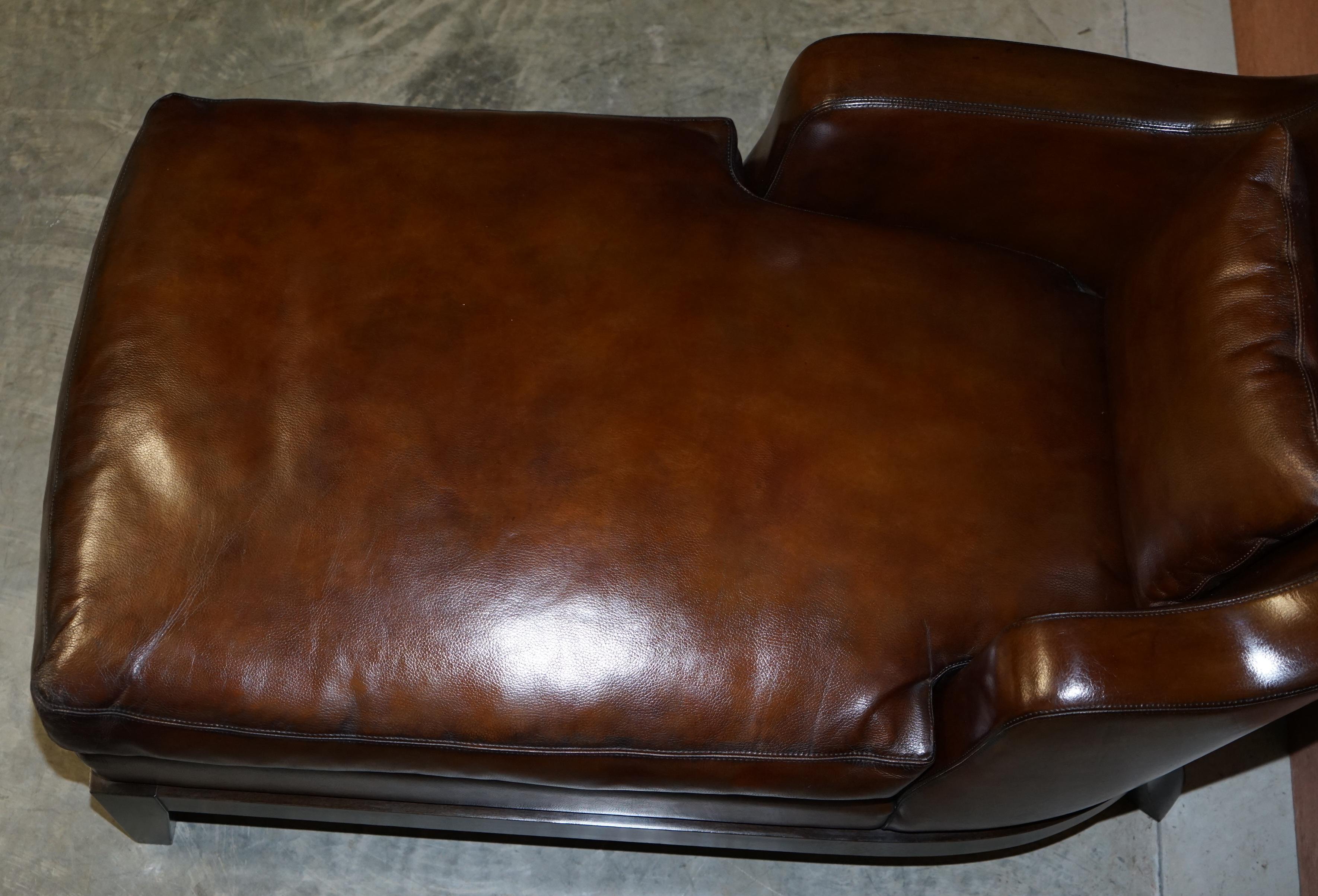 Rare Restored Promemoria Gioconda Italian Brown Leather Chaise Lounge Daybed For Sale 5