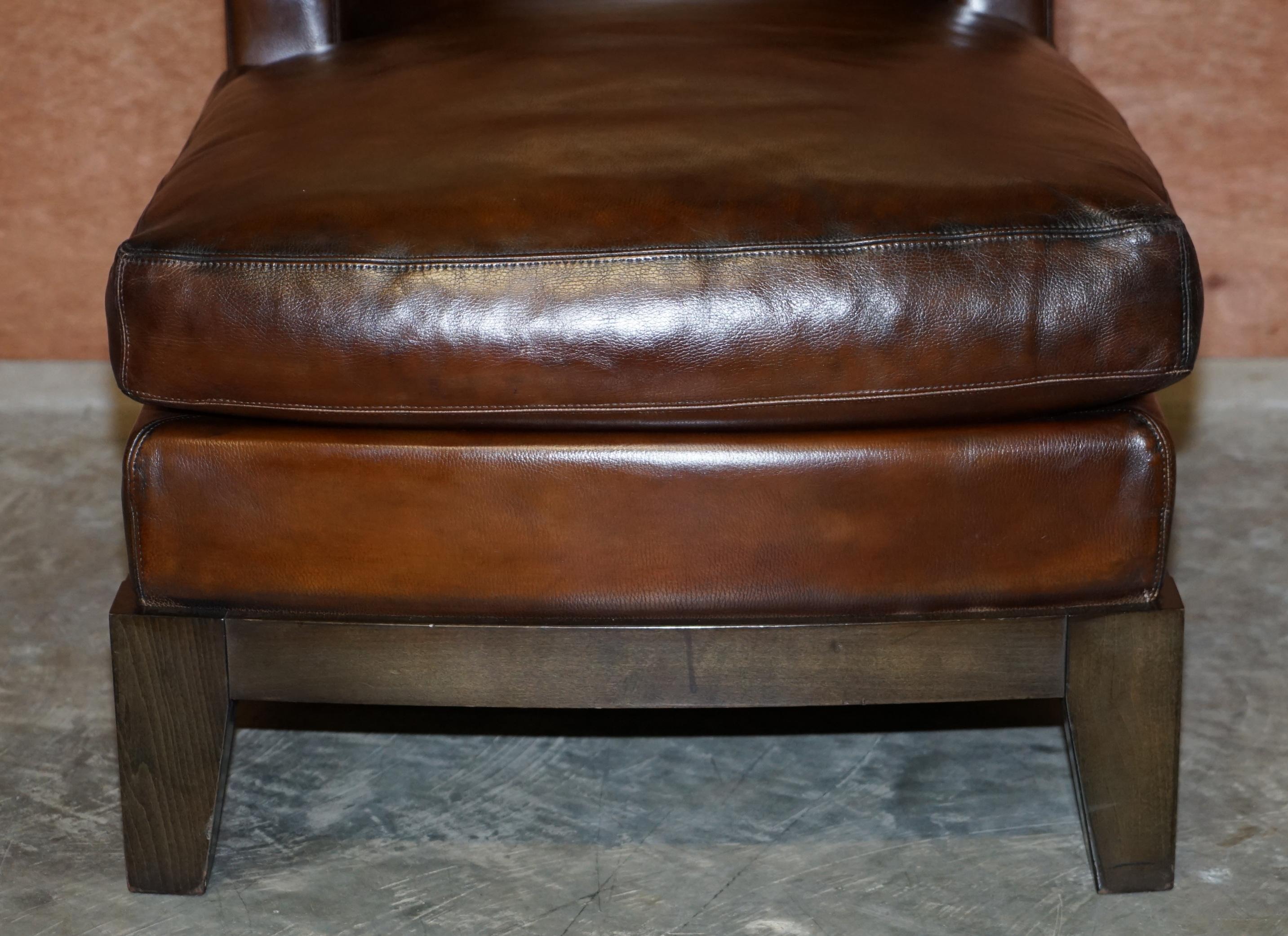 Fauteuil de salon en cuir marron italien Promemoria Gioconda restauré et rare en vente 12