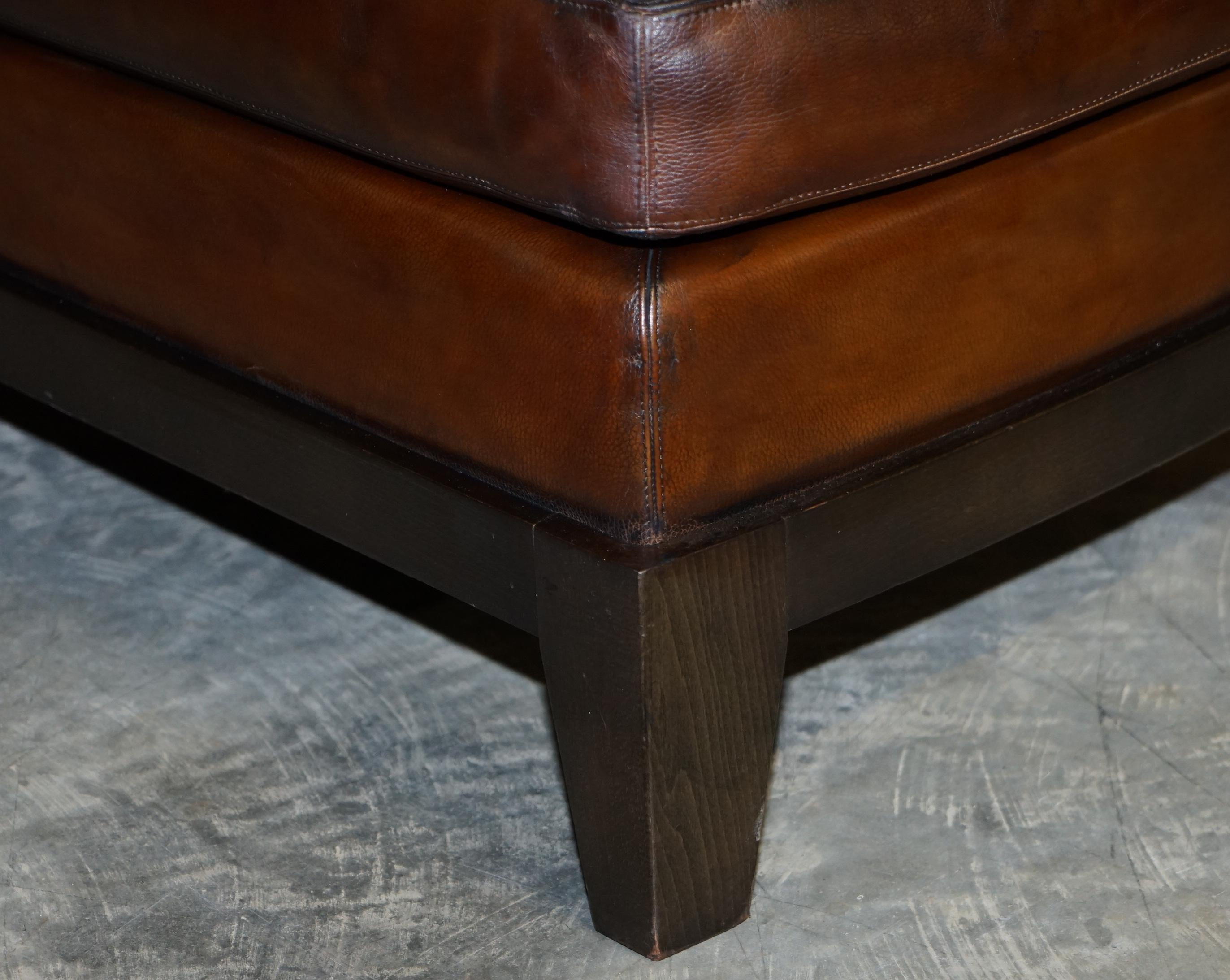 Rare Restored Promemoria Gioconda Italian Brown Leather Chaise Lounge Daybed For Sale 11