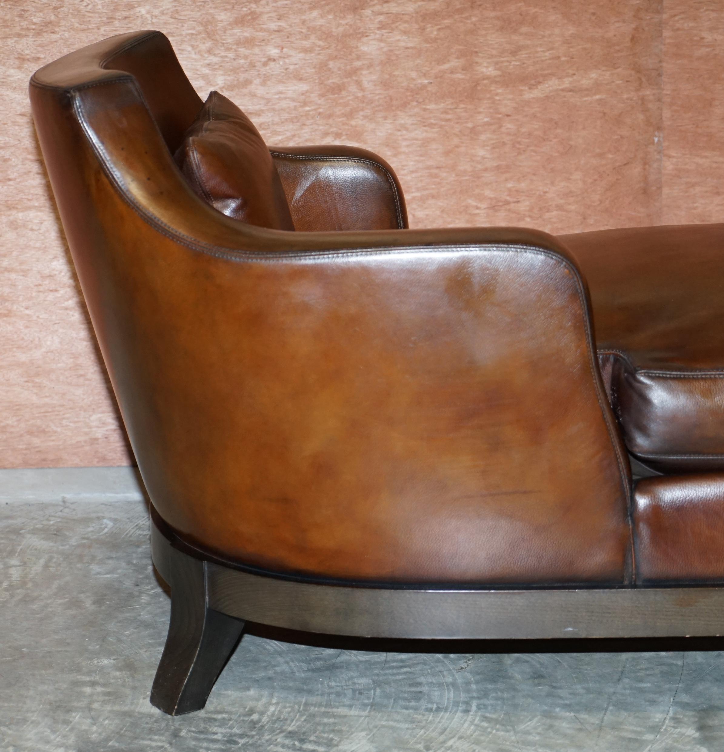 Restauriertes restauriertes Promemoria Gioconda Italienisches braunes Leder Chaise Lounge Daybed, Sessel (20. Jahrhundert) im Angebot