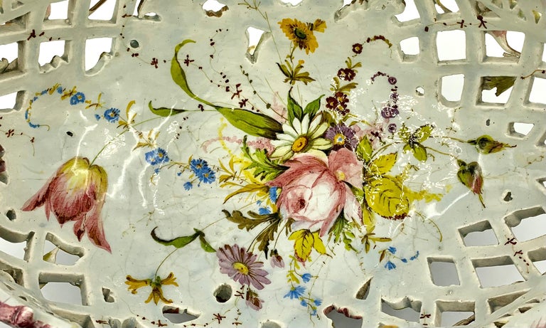 Rare Reticulated Antique Italian Nove Faience Rococo Flower Garland ...