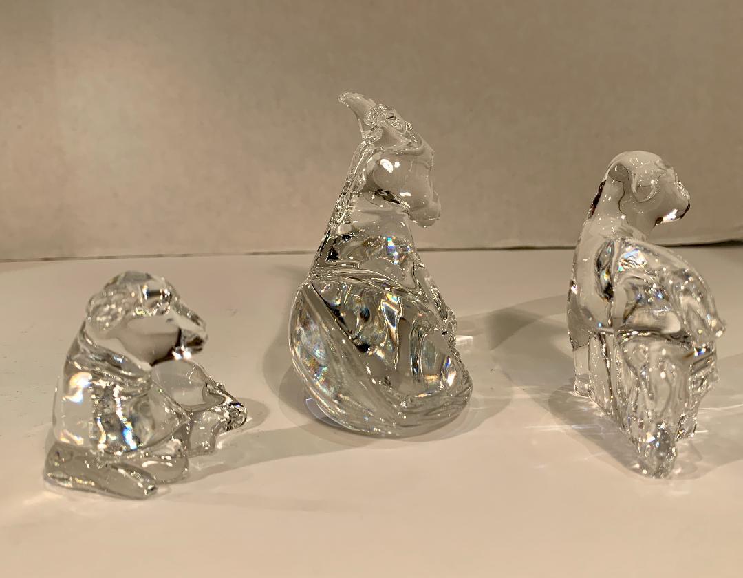 20th Century Rare Retired Waterford Crystal Nativity Set, Nine Pieces, Made in Ireland