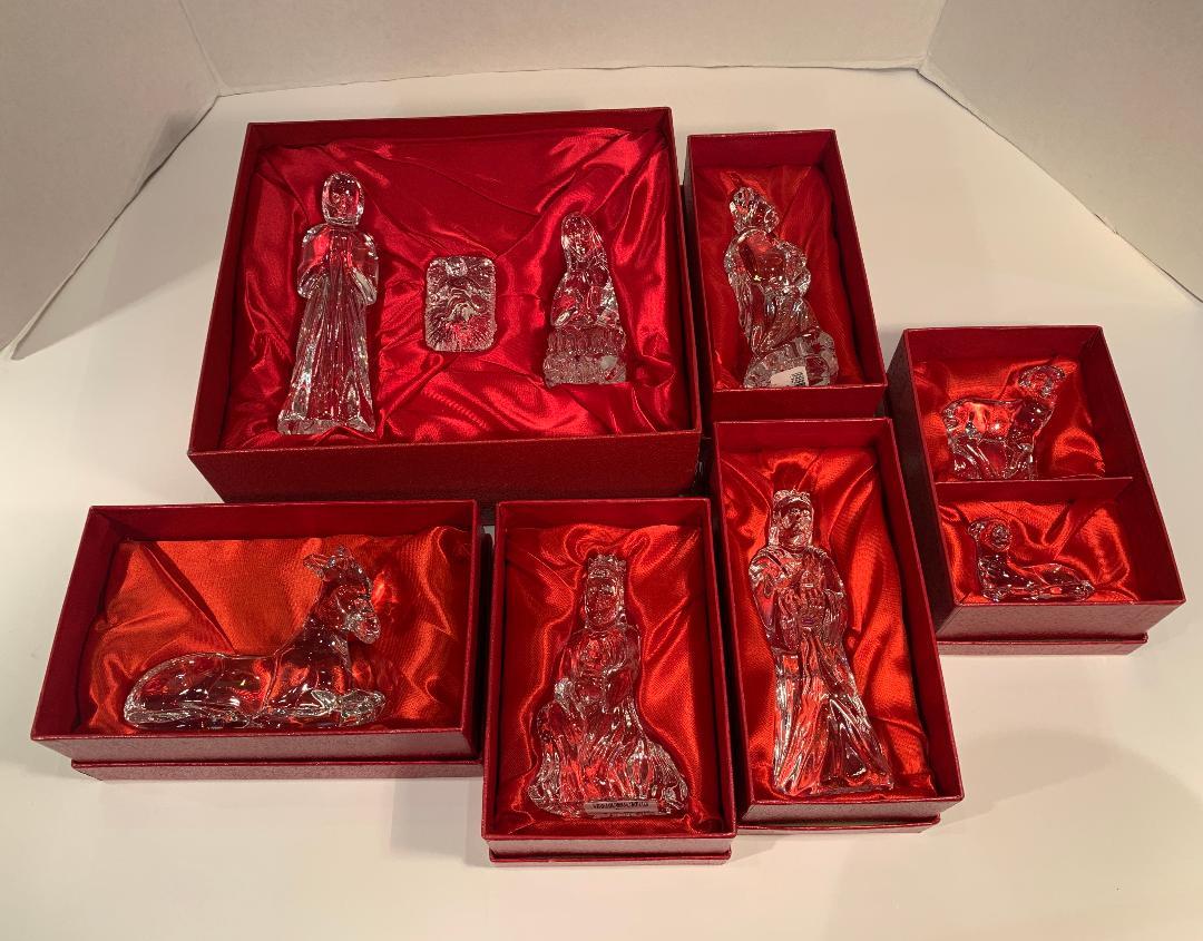 Rare Retired Waterford Crystal Nativity Set, Nine Pieces, Made in Ireland 4