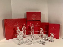 Rare Retired Waterford Crystal Nativity Set, Nine Pieces, Made in Ireland