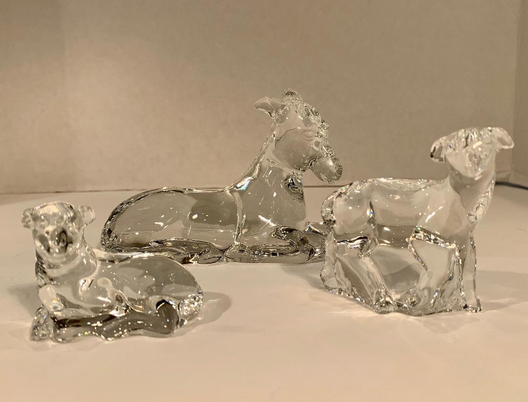 Hand-Crafted Rare Retired Waterford Crystal Nativity Set, Nine Pieces, Made in Ireland