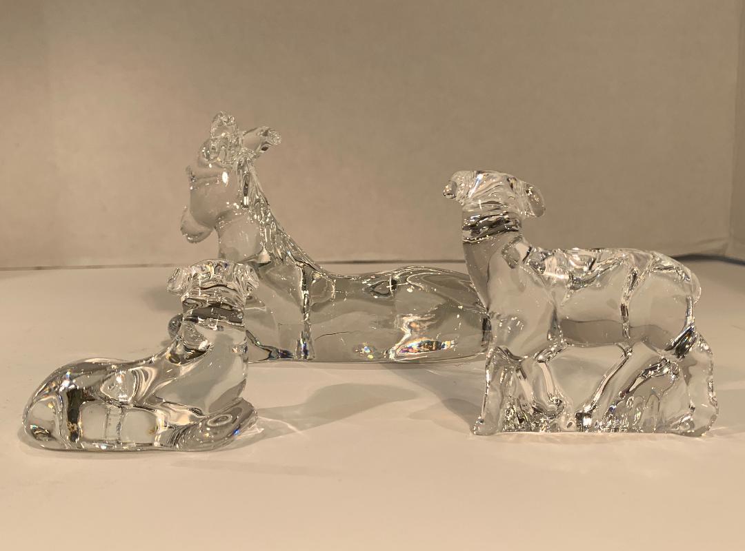 Rare Retired Waterford Crystal Nativity Set, Nine Pieces, Made in Ireland In Good Condition In Tustin, CA