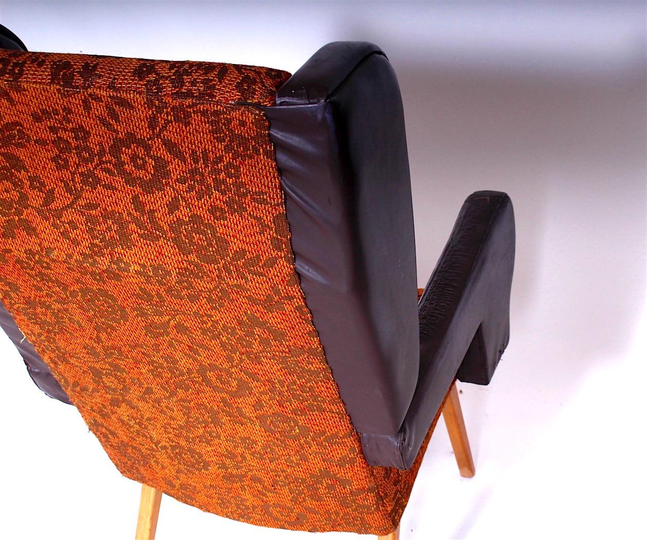 Mid-20th Century Rare Retro Wing Chair, circa 1965