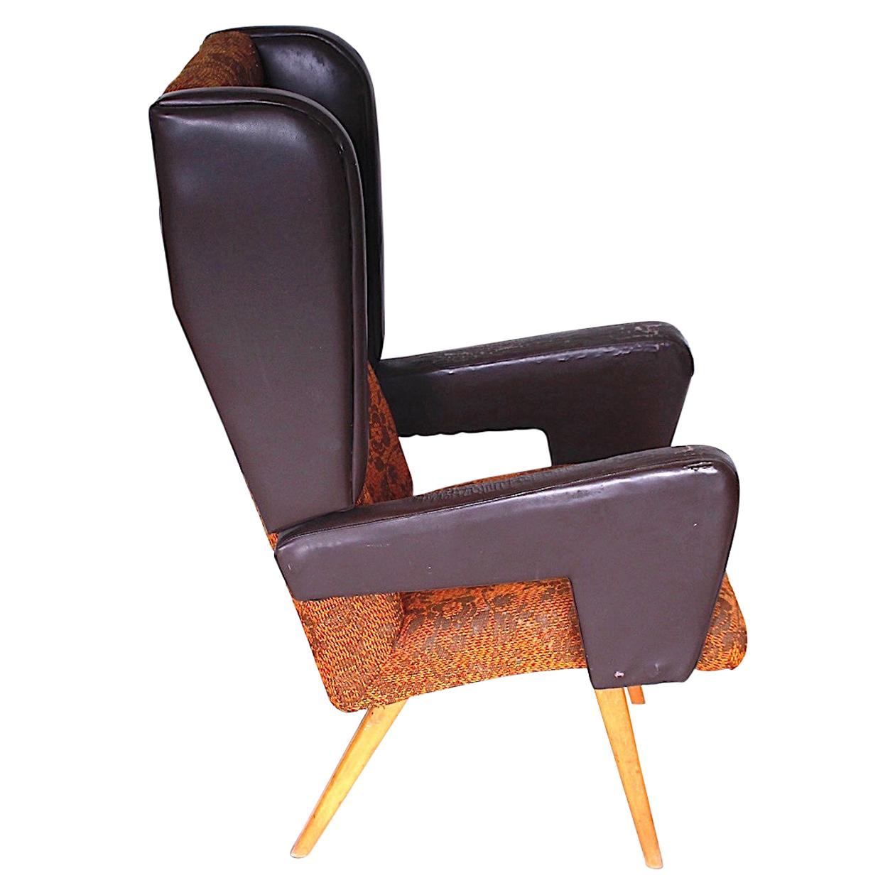 Rare Retro Wing Chair, circa 1965