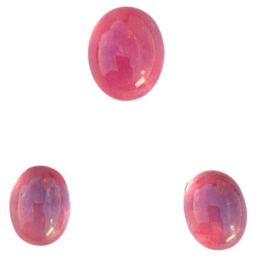 Rare Rhodochrosite American cabochon pink transparent crystal collection 10.37ct For Sale