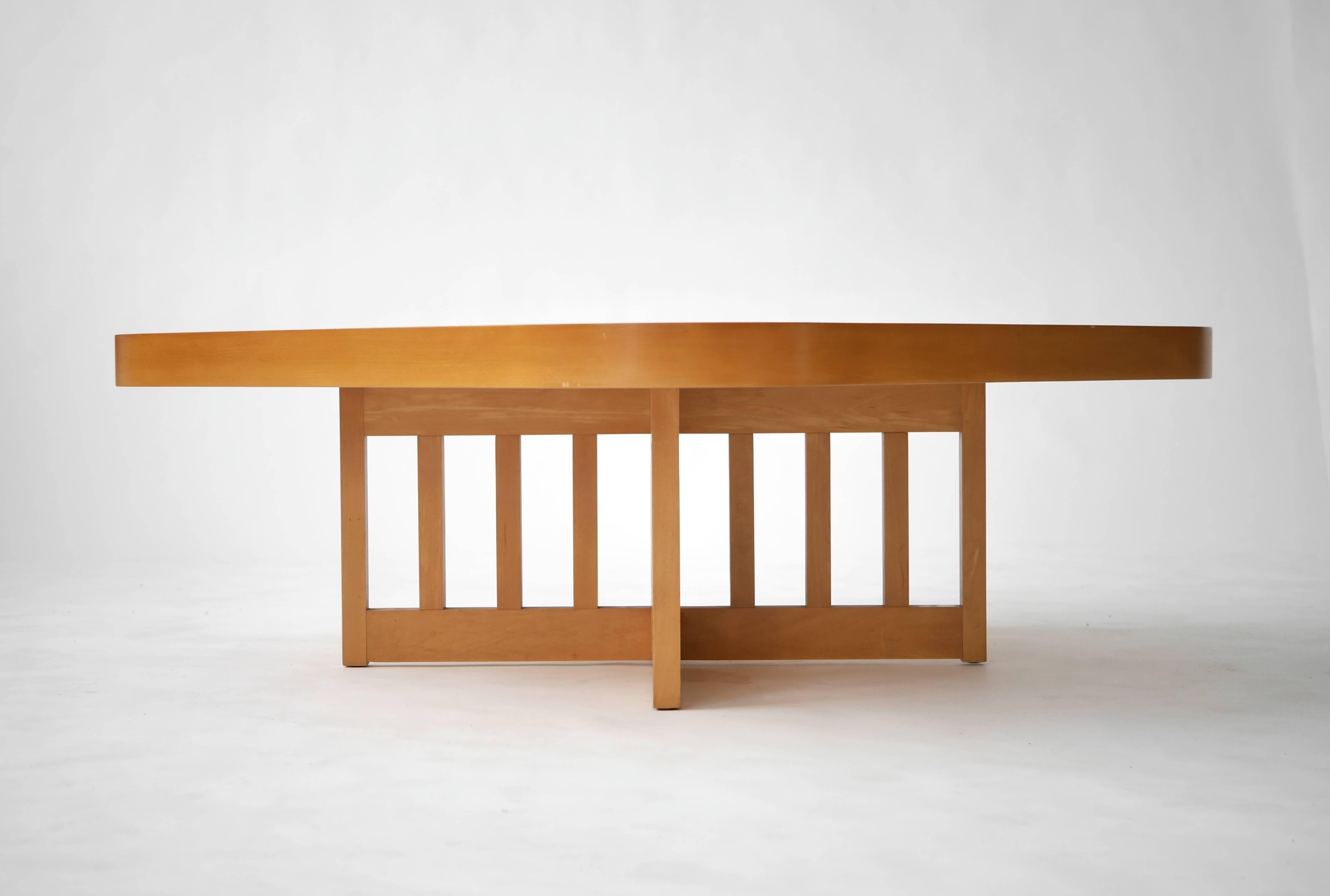 In the early 1980s Knoll commissioned Richard Meier to develop a collection of furniture incorporating Meier's love of
work of the early modernist Charles Rennie Macintosh. This is a rare example in natural maple. Signed on bottom.