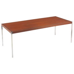 Rare Richard Schultz Rosewood and Stainless Steel Dining Table/Desk by Knoll