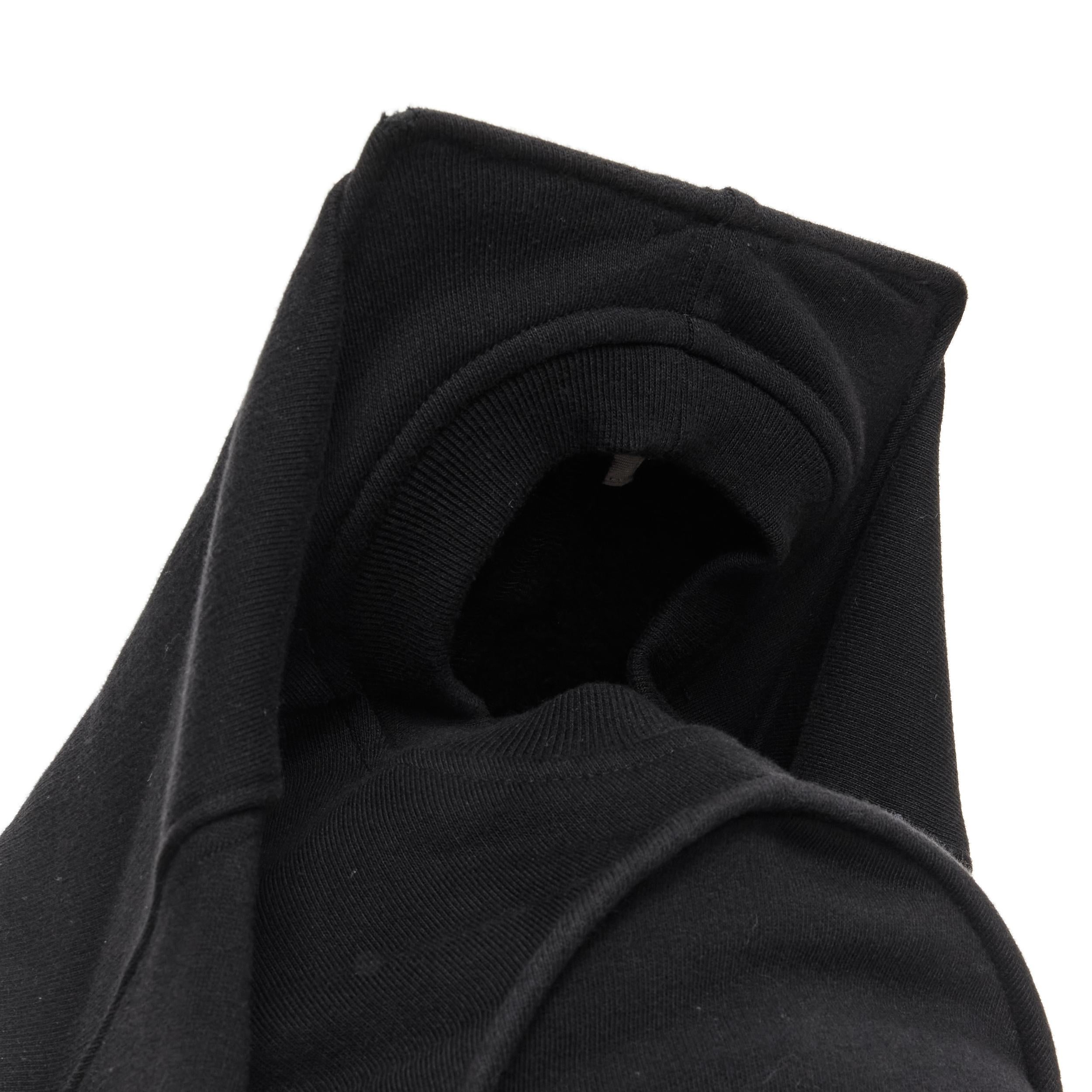 rare RICK OWENS Anubis Runway 2017 structured frame cotton hoodie hat 
Reference: CRTI/A00383 
Brand: Rick Owens 
Designer: Rick Owens 
Material: Cotton 
Color: Black 
Pattern: Solid 
Extra Detail: Structured wire frame Fleece lined mini hoodie