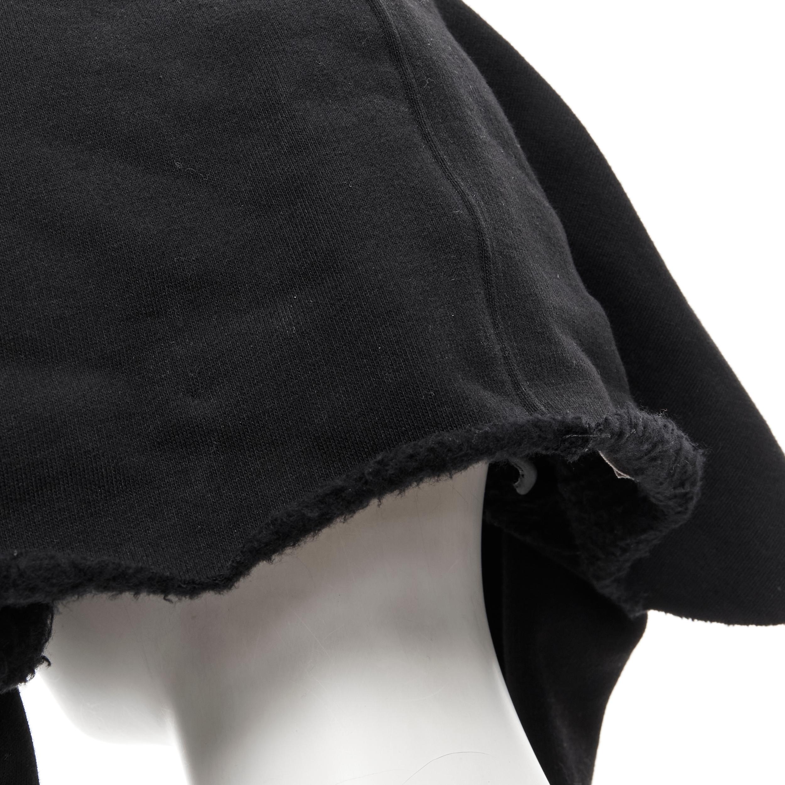 rare RICK OWENS Anubis Runway 2017 structured frame cotton hoodie hat 1