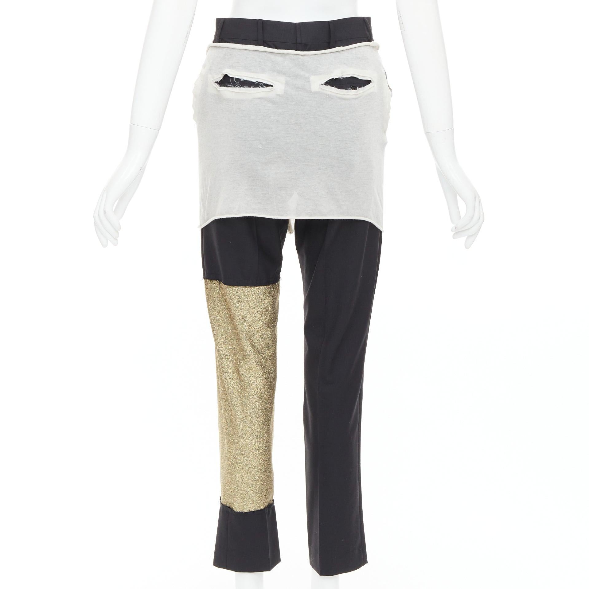 RICK OWENS JOYCE 50e édition limitée pantalon gris doré patchwork IT38 XS Pour femmes en vente
