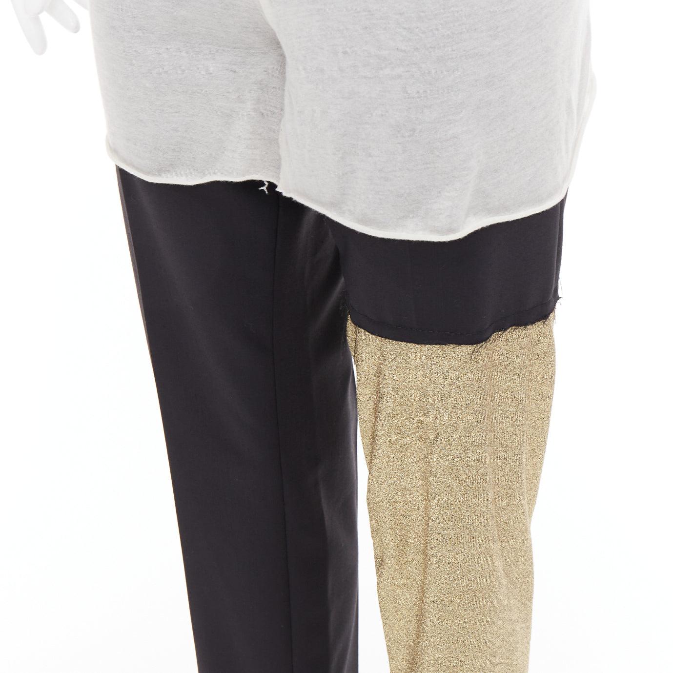 RICK OWENS JOYCE 50e édition limitée pantalon gris doré patchwork IT38 XS en vente 2