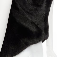 Seltene RICK OWENS Palais Royale schwarze asymmetrische Weste mit asymmetrischem Reißverschluss aus gemischten Pelz