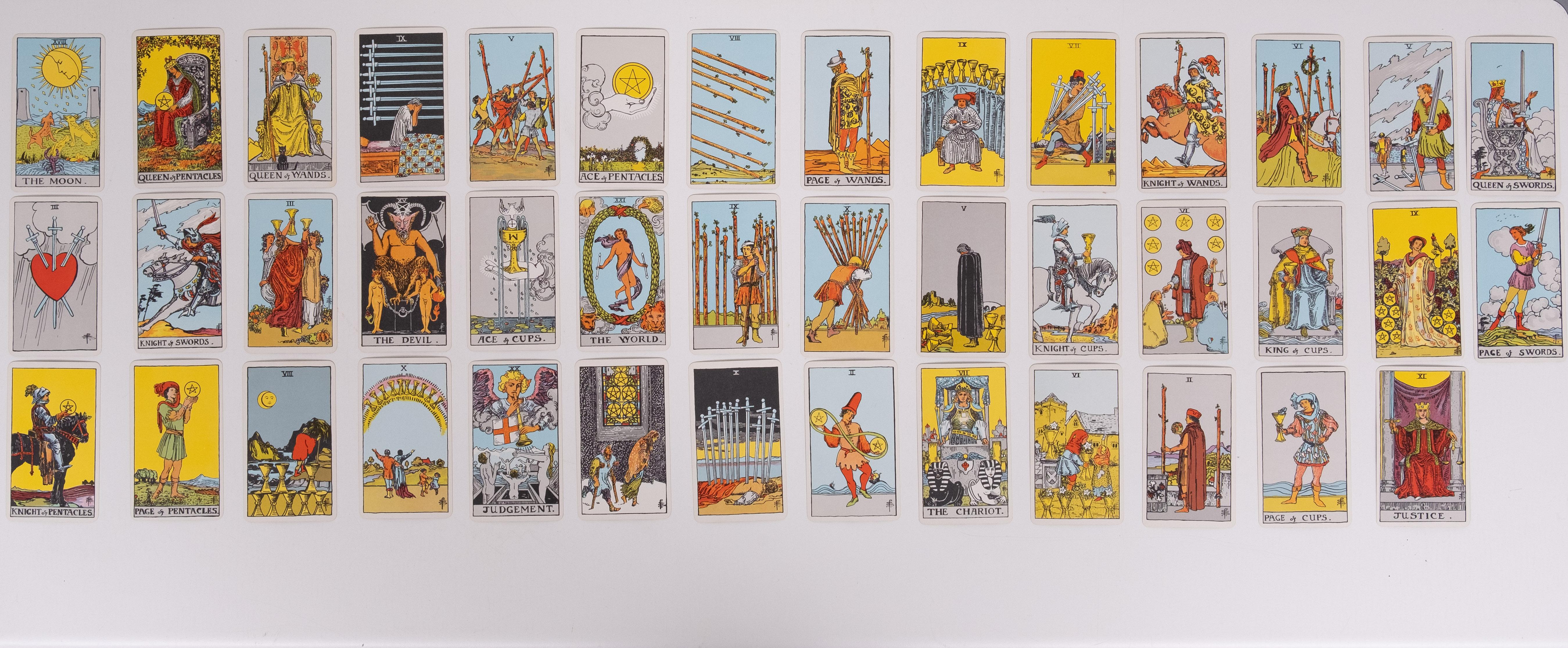 Seltene Rider Waite Blue Box Tarot, Final Edition Rider & Co, 1976-1977 im Angebot 5