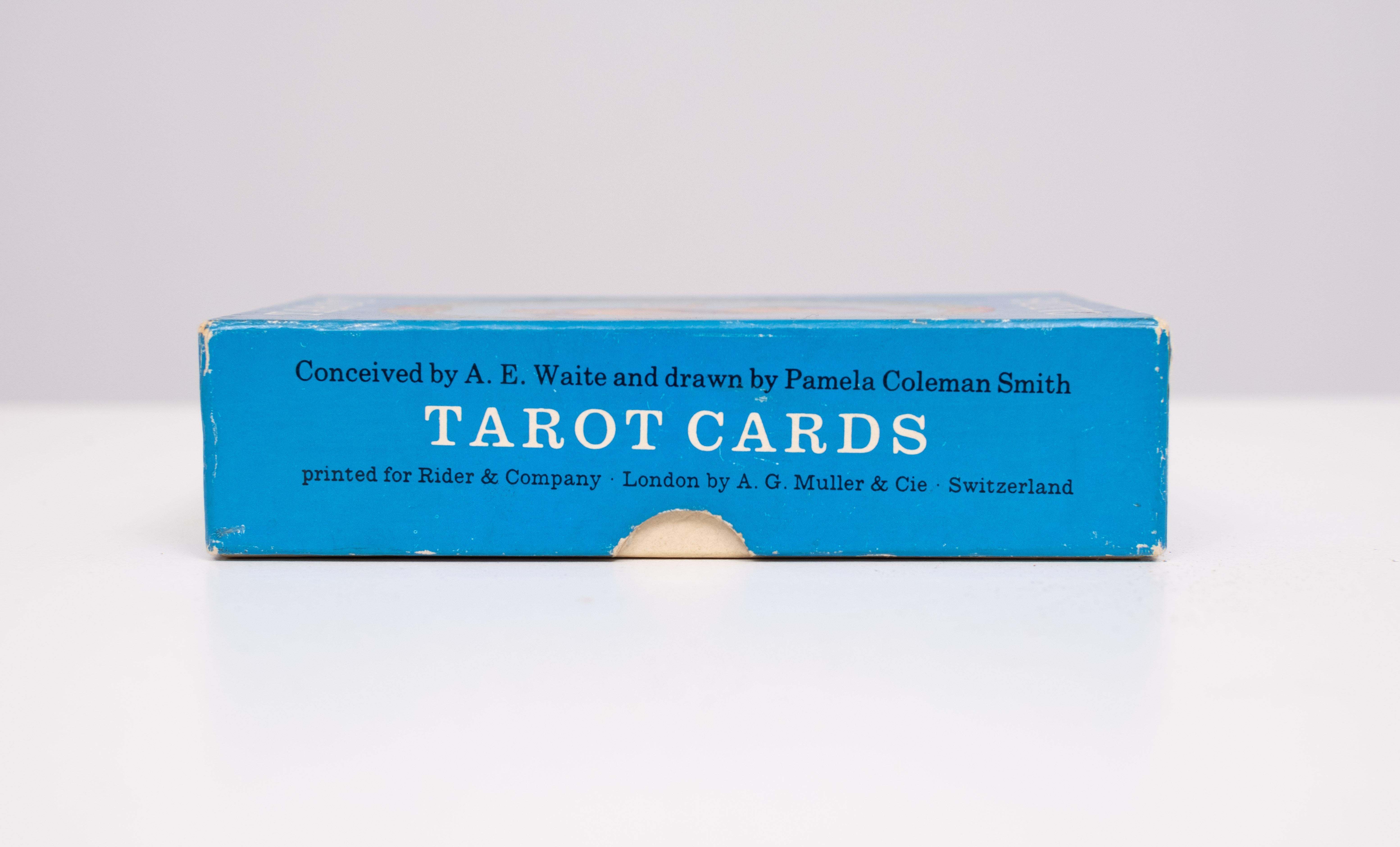 Seltene Rider Waite Blue Box Tarot, Final Edition Rider & Co, 1976-1977 (Moderne der Mitte des Jahrhunderts) im Angebot