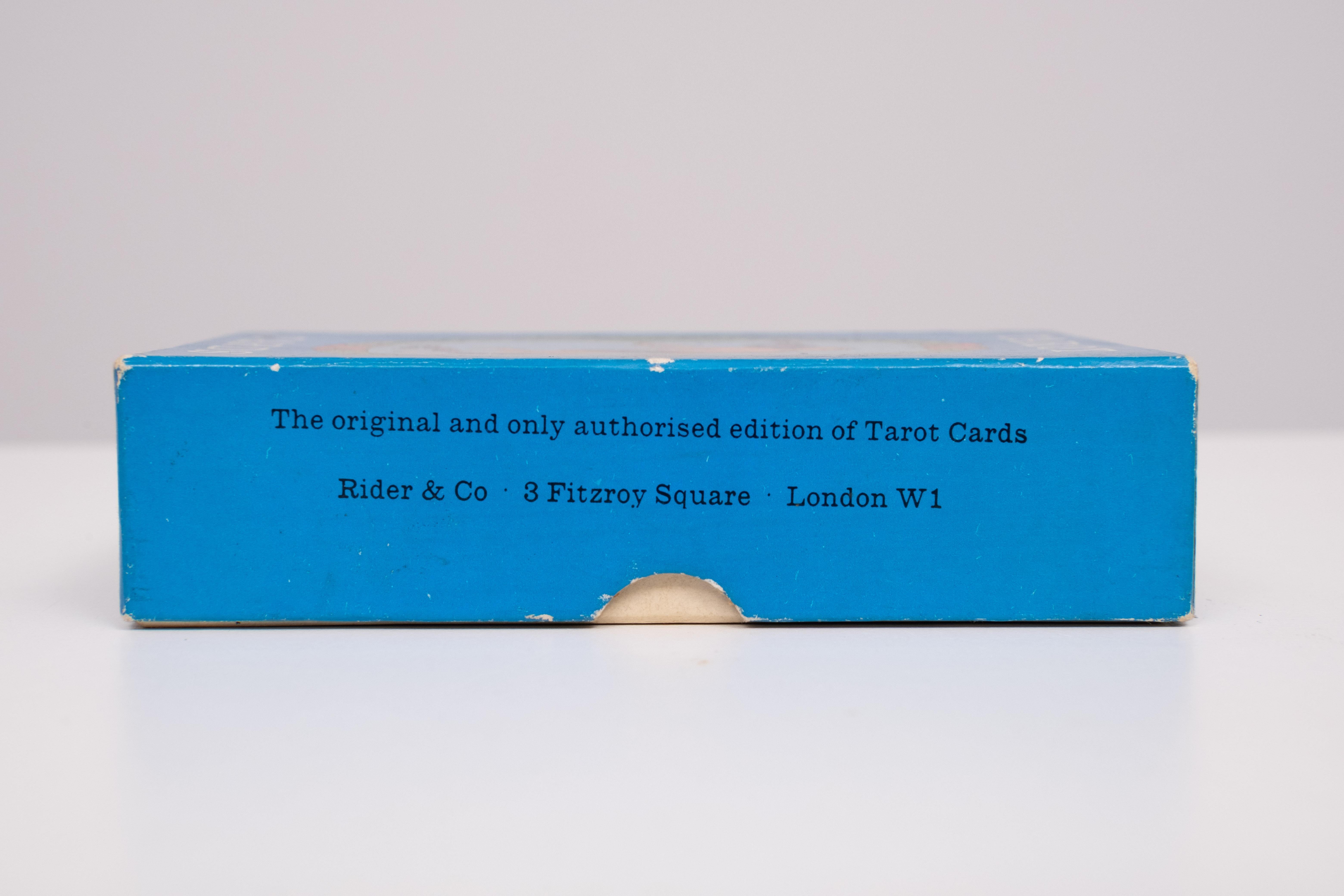 Seltene Rider Waite Blue Box Tarot, Final Edition Rider & Co, 1976-1977 (Papier) im Angebot