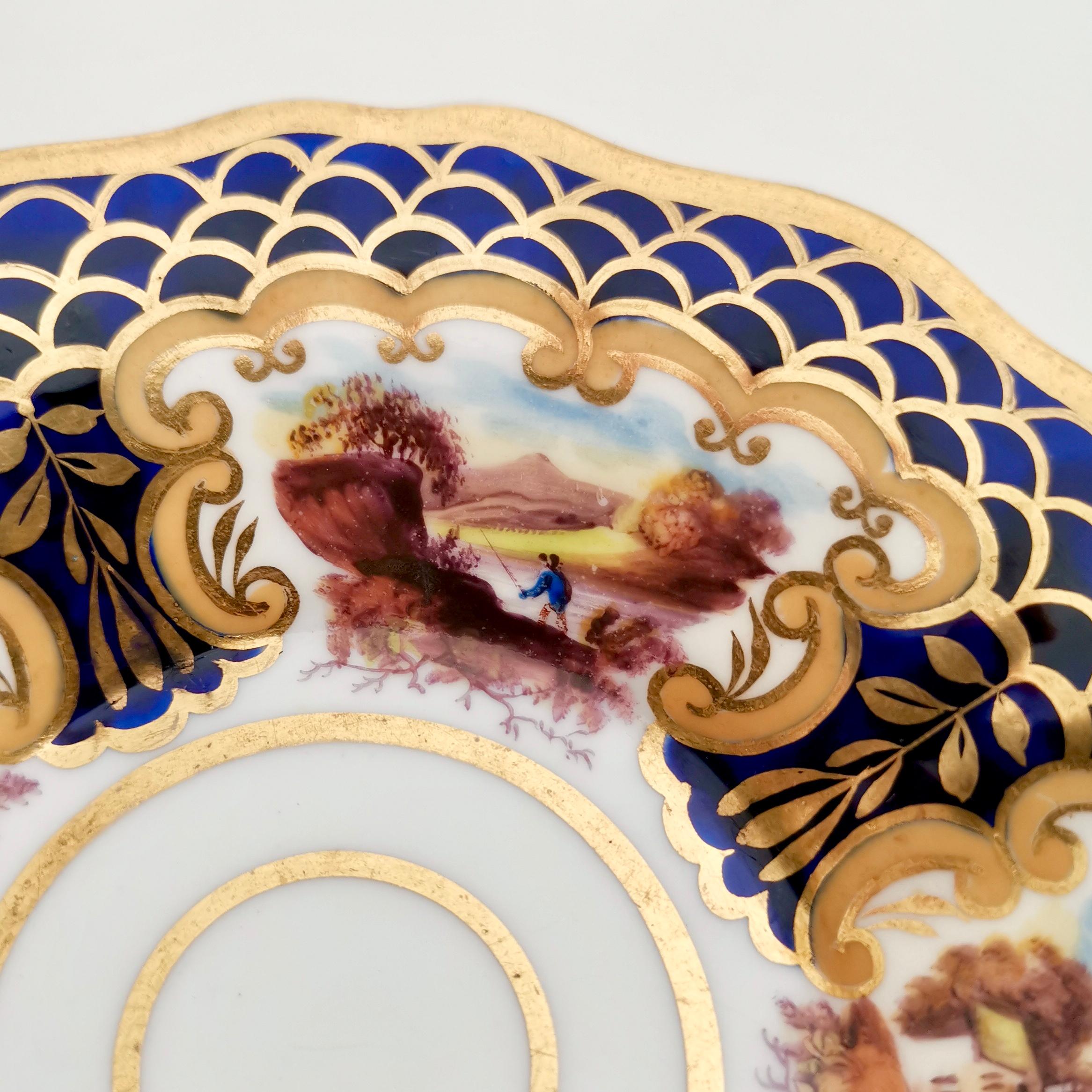 Rare Ridgway Coffee Cup, Cobalt Blue, Gilt and Sublime Landscapes, circa 1825 3
