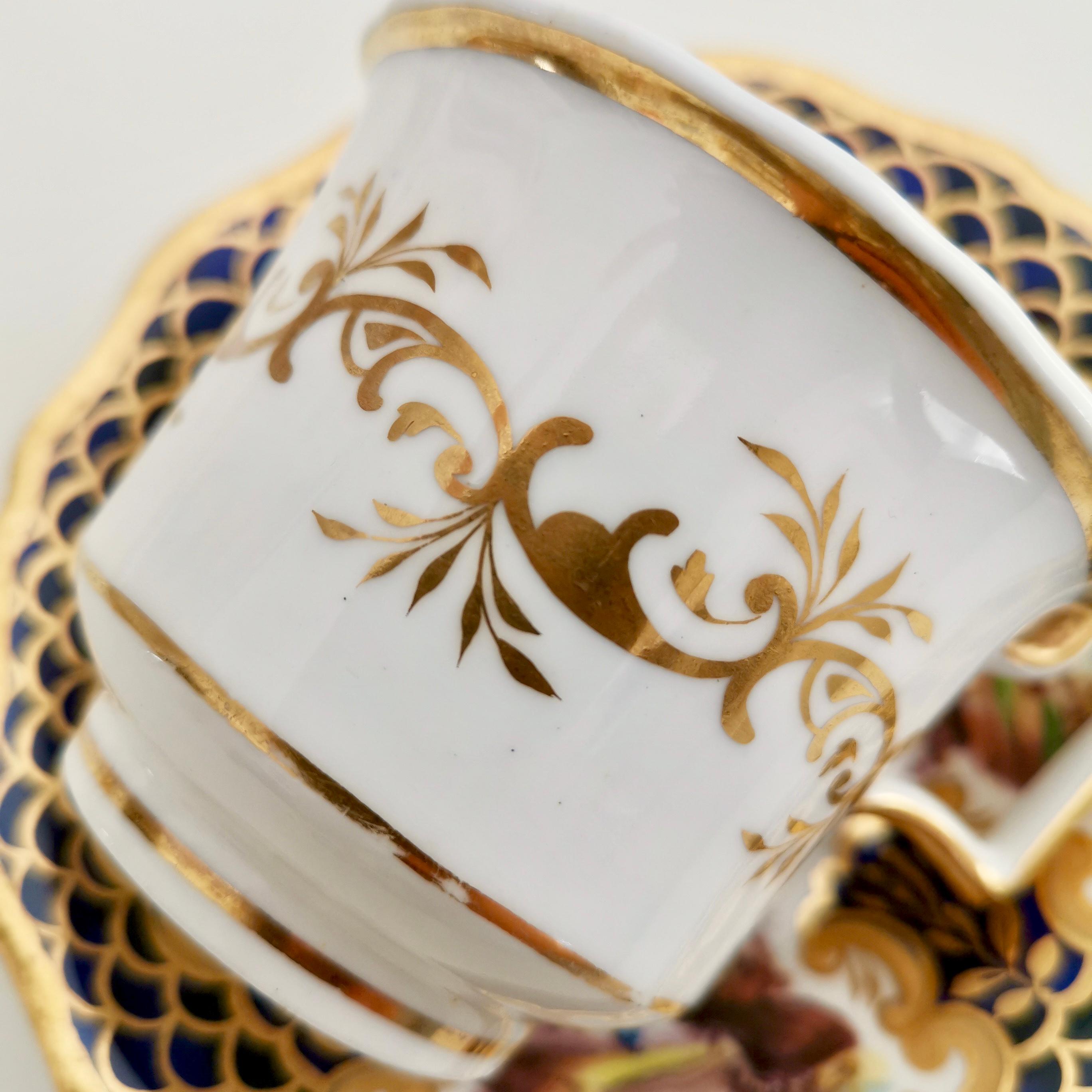 Rare Ridgway Coffee Cup, Cobalt Blue, Gilt and Sublime Landscapes, circa 1825 8