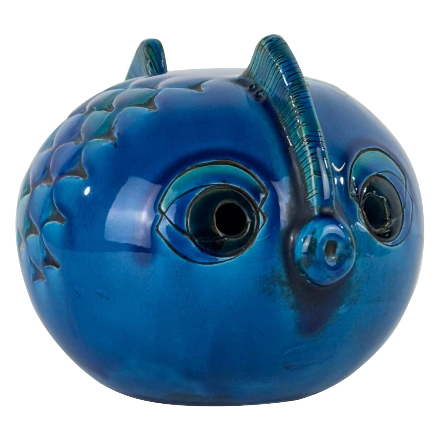 Rare poisson en céramique "Rimini Blu" par Aldo Londi pour Bitossi, Italie, années 1970 en vente