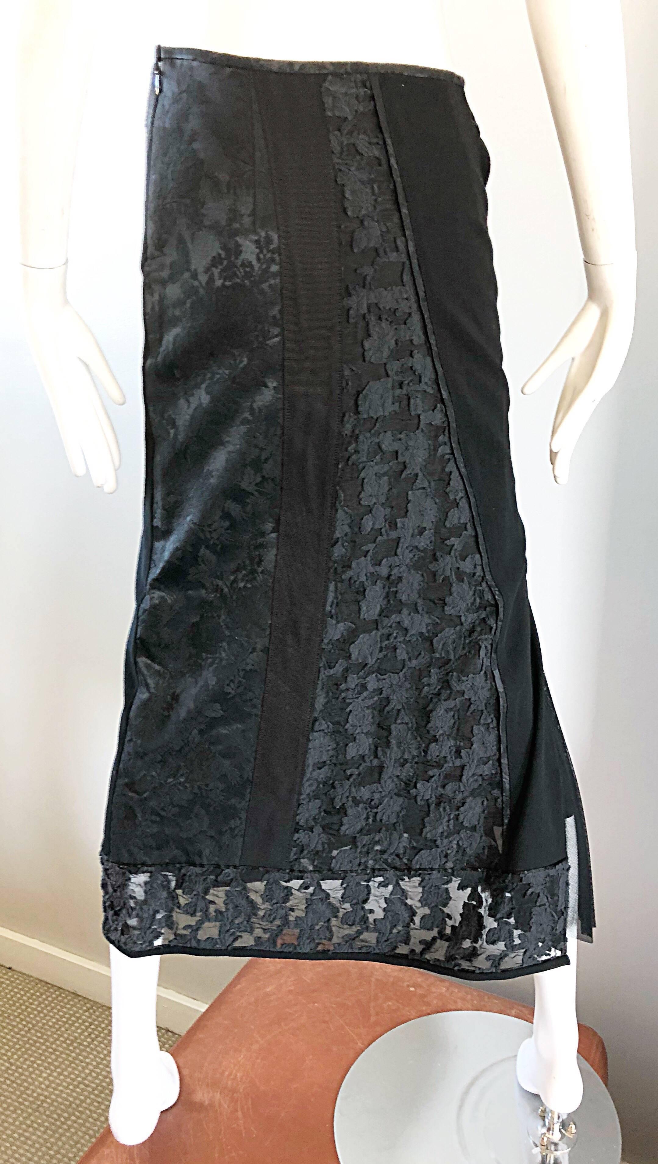 Women's Rare Ritsuko Shirahama 1990s Black Lace Avant Garde Japanese Vintage 90s Skirt