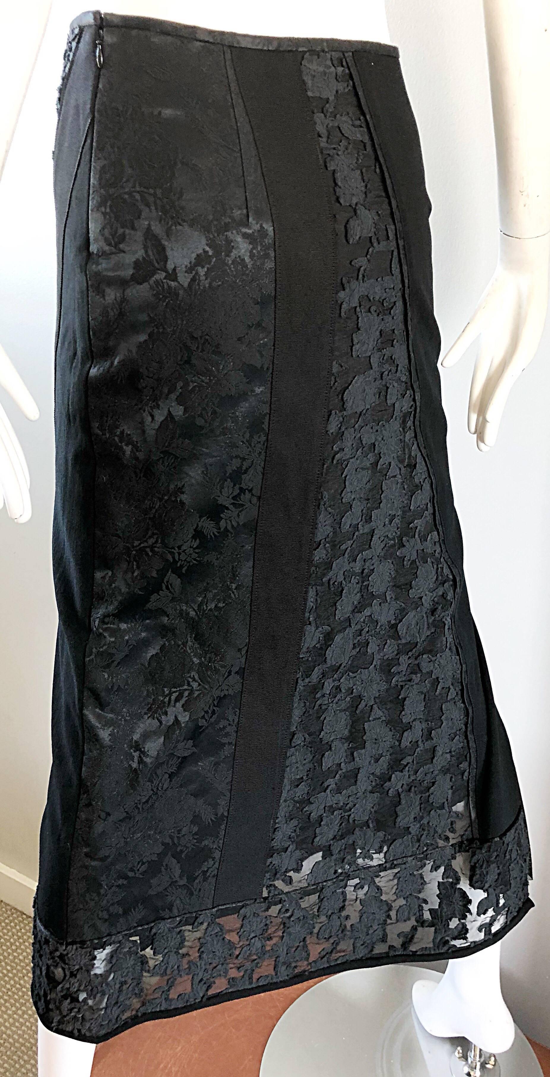 Rare Ritsuko Shirahama 1990s Black Lace Avant Garde Japanese Vintage 90s Skirt 4