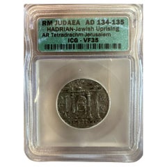 Rare RM Jewish Judaea Silver Tetradrachm  AD 134–135  Hadrian Jewish Uprising