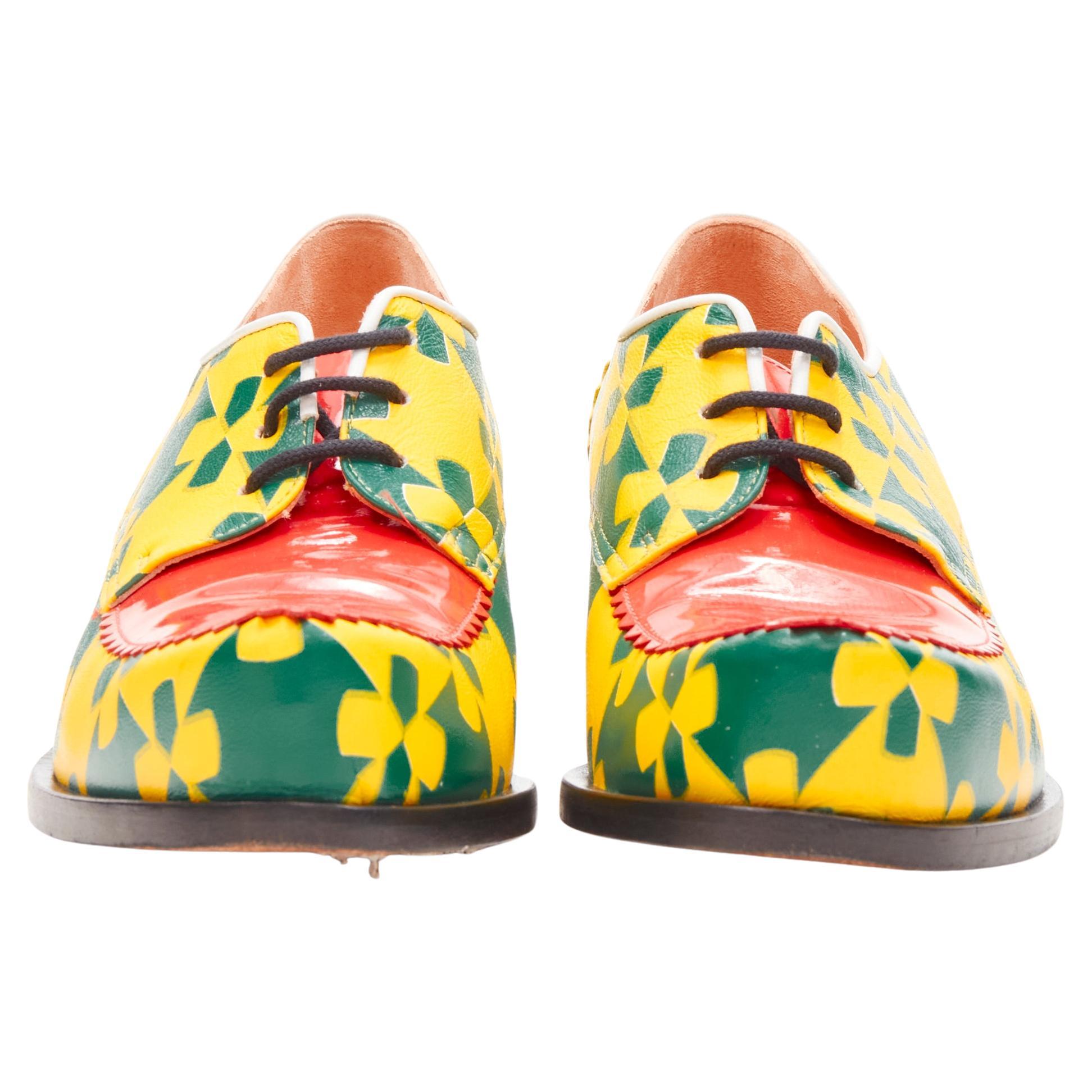 rare ROBERT CLERGERIE LOUISE GRAY Sirenlg yellow green graphic brogue EU37
Brand: Robert Clergerie
Model: Sirenlg
Collection: Louise Gray 
Material: Leather
Color: Multicolour
Pattern: Floral
Closure: Lace Up

CONDITION:
Condition: Excellent, this