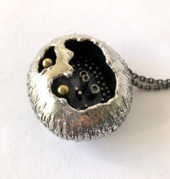 Rare collier Guy Vidal en étain:: canadien:: moderne et brutaliste:: pour grottes