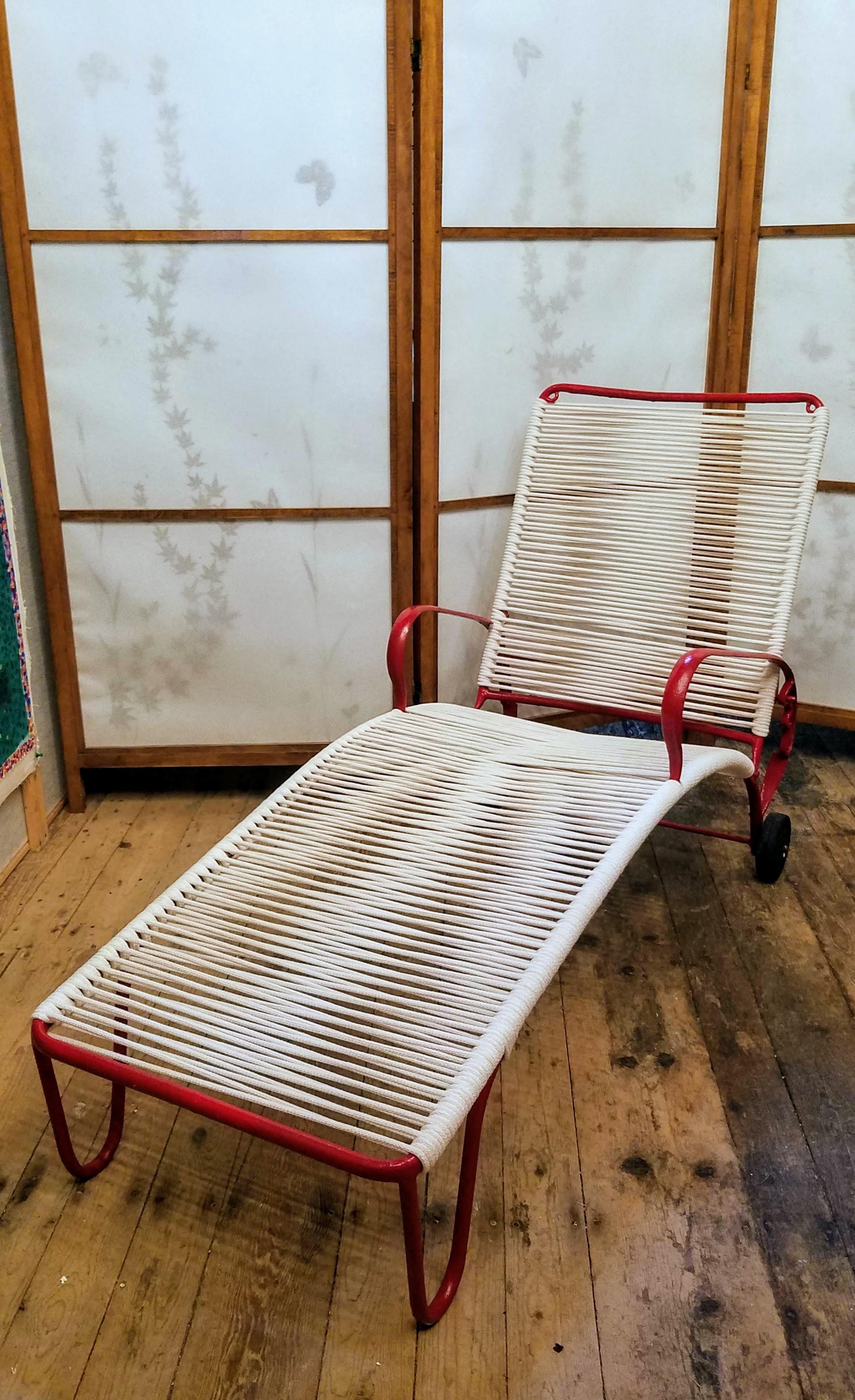 Rare Robert Lewis Adjustable Chaise Studio Crafted Santa Barbara, CA. 1940s For Sale 2
