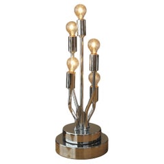 Rara lampada da tavolo cromata Robert Sonneman! Illuminazione iconica del Mid Century 1960