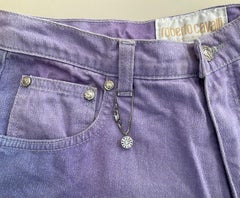 Rare Roberto Cavalli 90s Purple Stretch Jeans Trousers Vintage