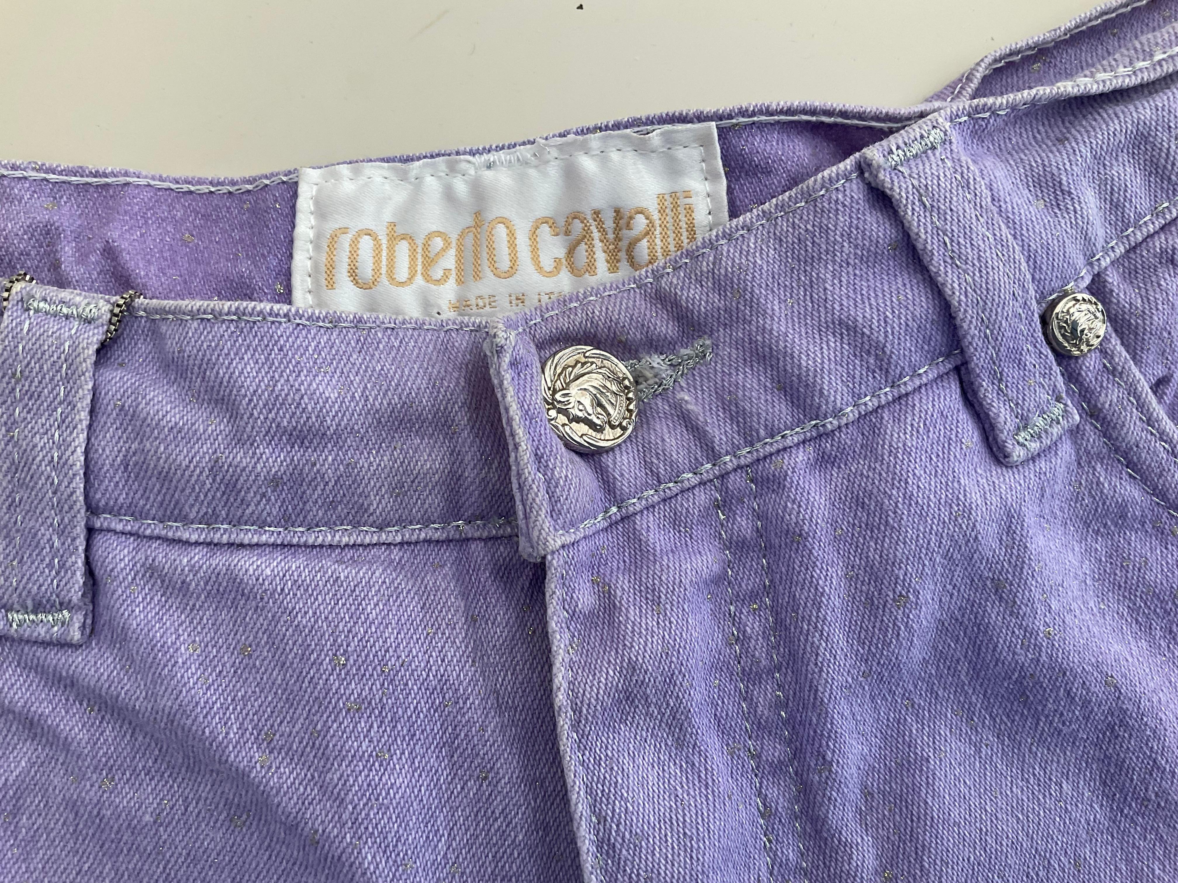 Raro Roberto Cavalli 90s Púrpura Stretch Jeans Pantalones Vintage en Bueno estado para la venta en 'S-HERTOGENBOSCH, NL
