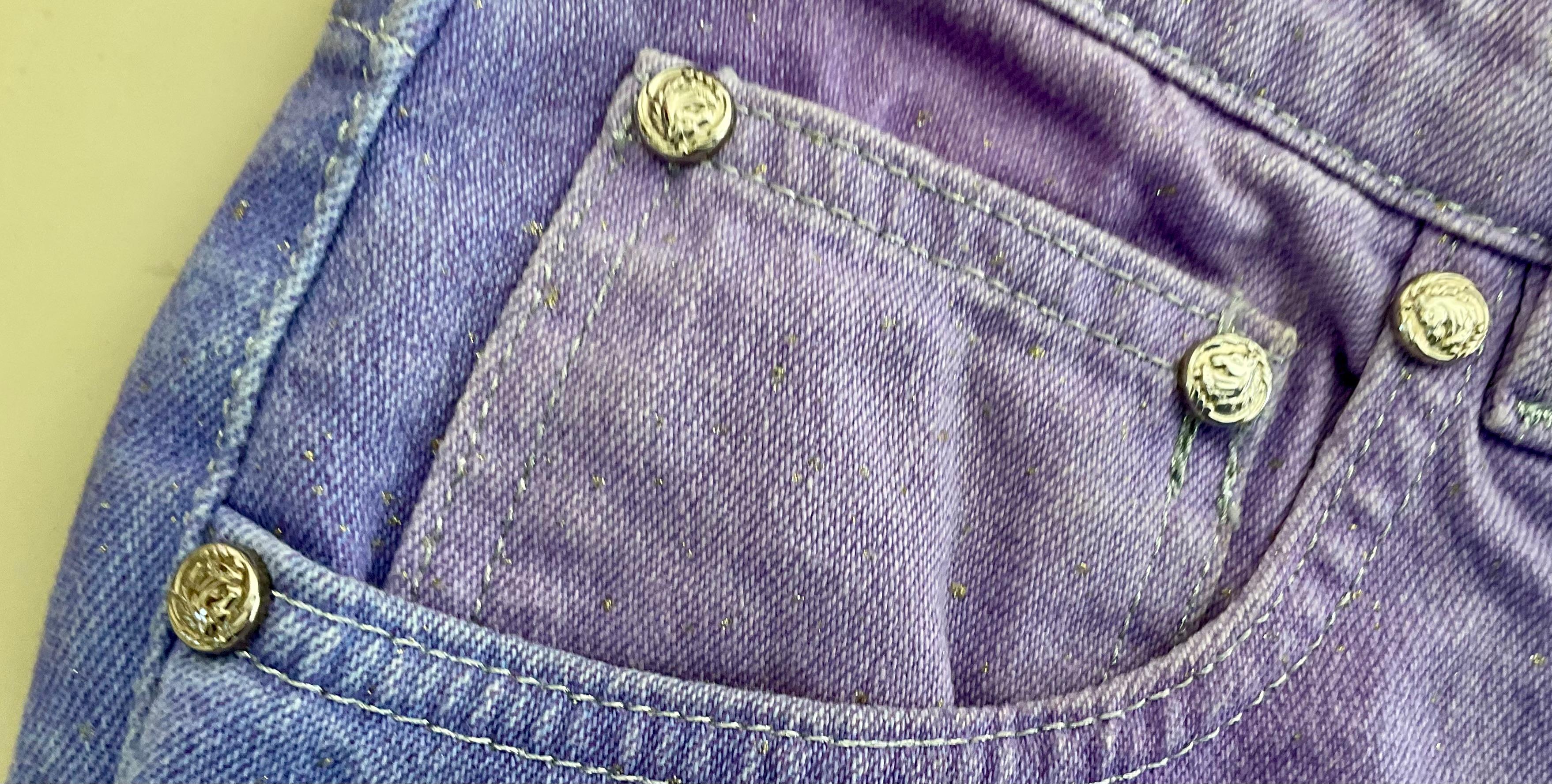 De las mujeres Raro Roberto Cavalli 90s Púrpura Stretch Jeans Pantalones Vintage en venta