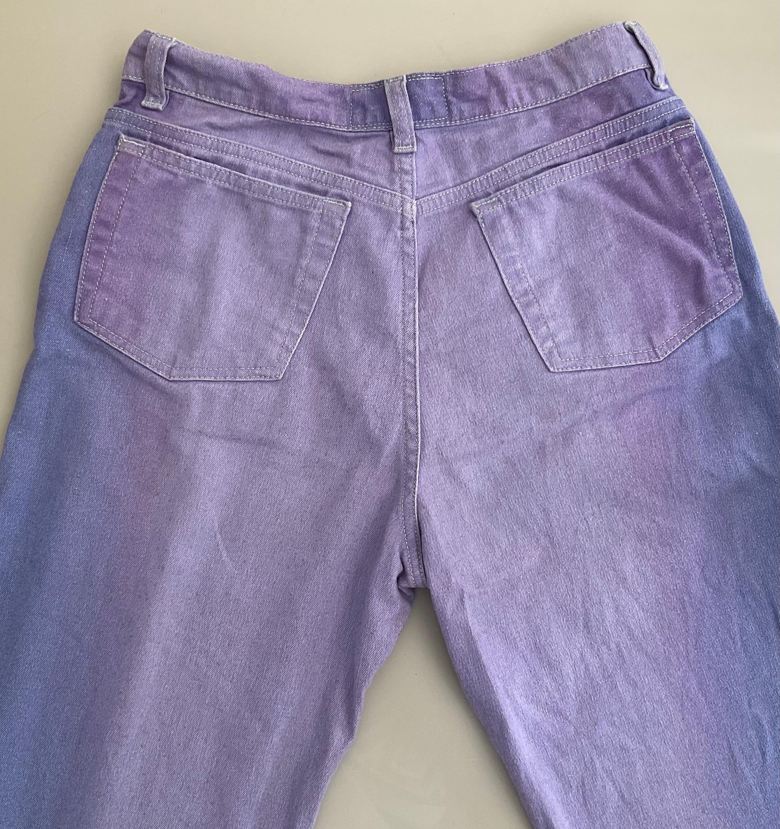 Raro Roberto Cavalli 90s Púrpura Stretch Jeans Pantalones Vintage en venta 2