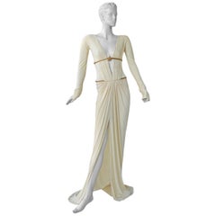 Rare Roberto Cavalli Runway Grecian Serpent Silk Dress Gown