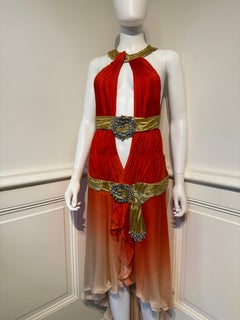 Rare Roberto Cavalli vintage SS 2006 Runway iconic silk backless dress beaded