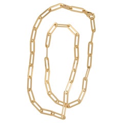 Rare- Roberto Coin 18 Karat Yellow Gold Heavy Paperclip Chain Necklace 24" Long