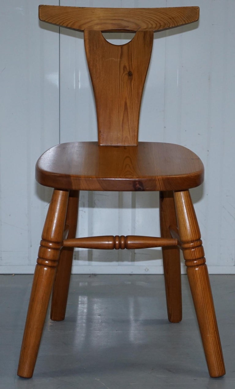 Rare Robin Nance of St Lues Solid Pine XFramed Dining Table and 6