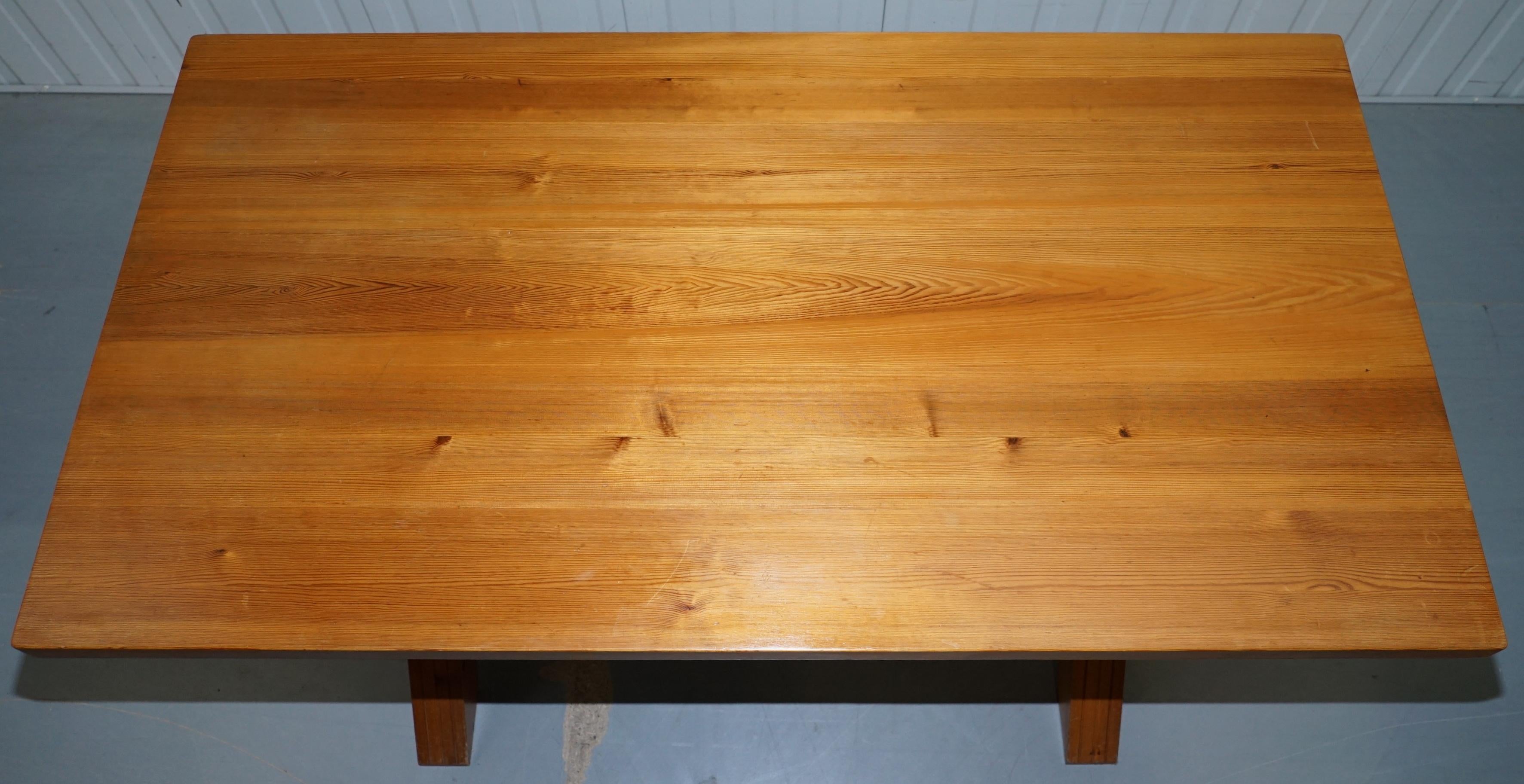 Rare Robin Nance of St Lues Solid Pine X-Framed Dining Table & 6 Chairs Carvers (Handgefertigt)