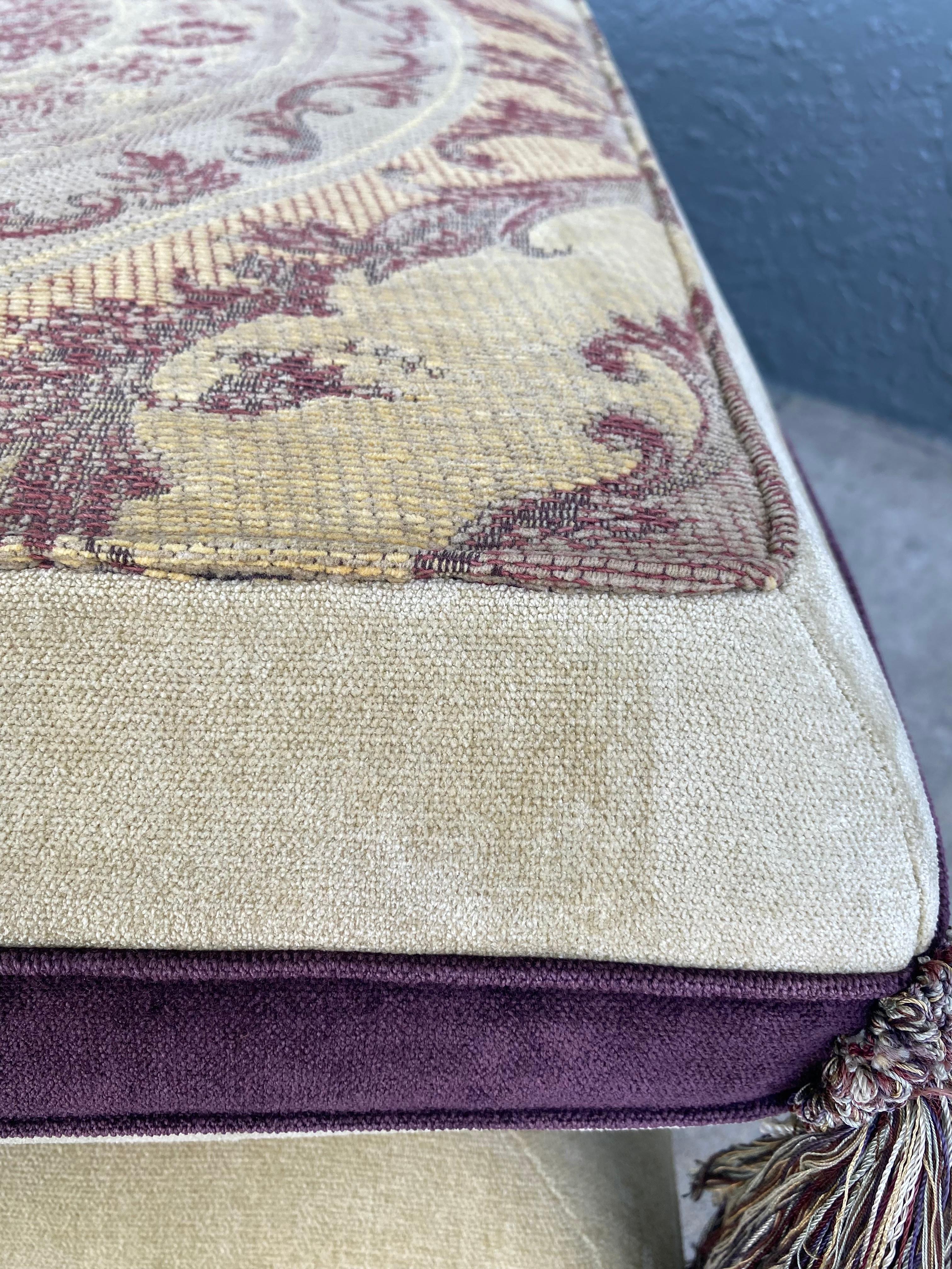 Rare Roche Bobois “Mah Jong” Style Floor Pillowtop Ottoman Stools, Set of 2 For Sale 9