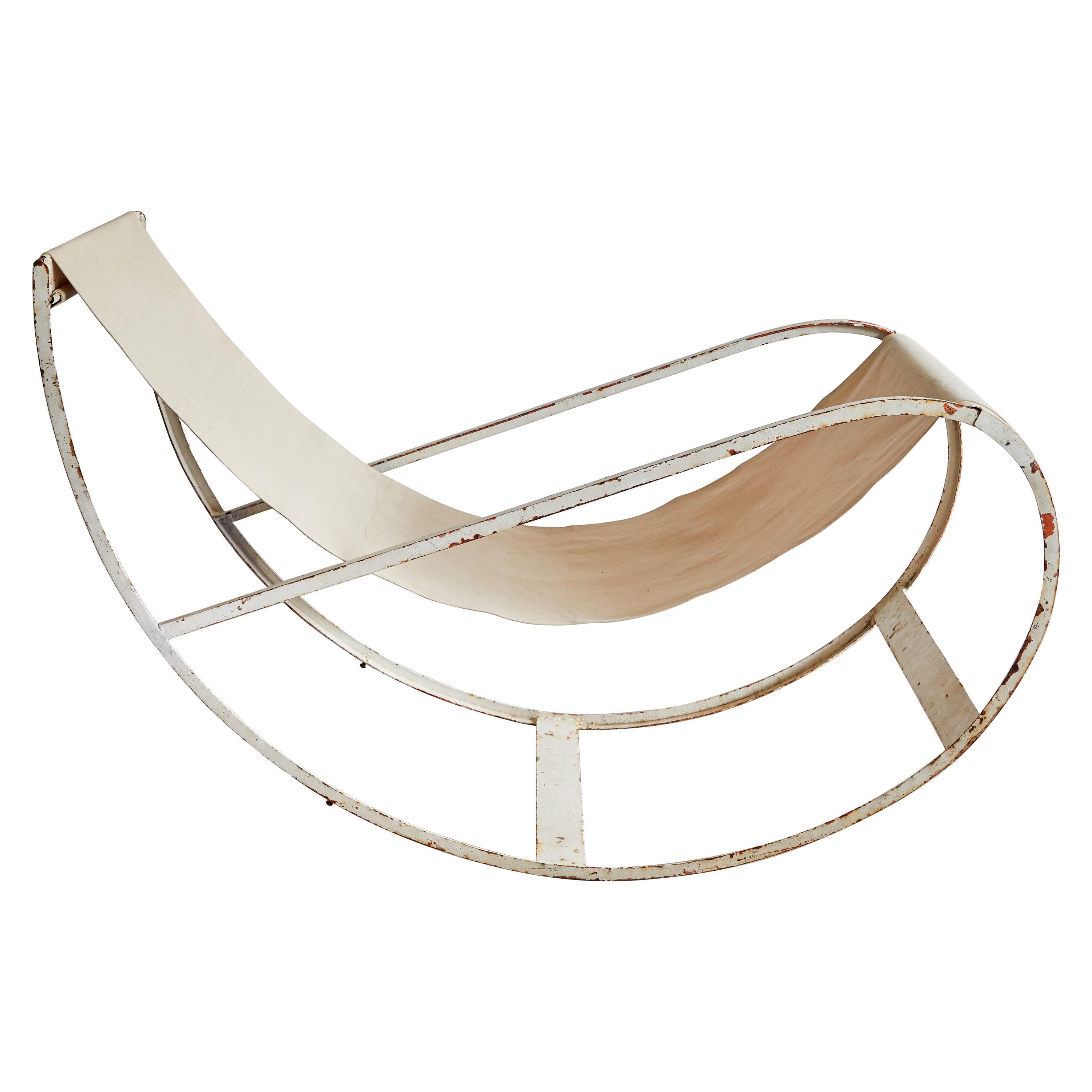 Rare Rocking Chair by François Turpin For Sale