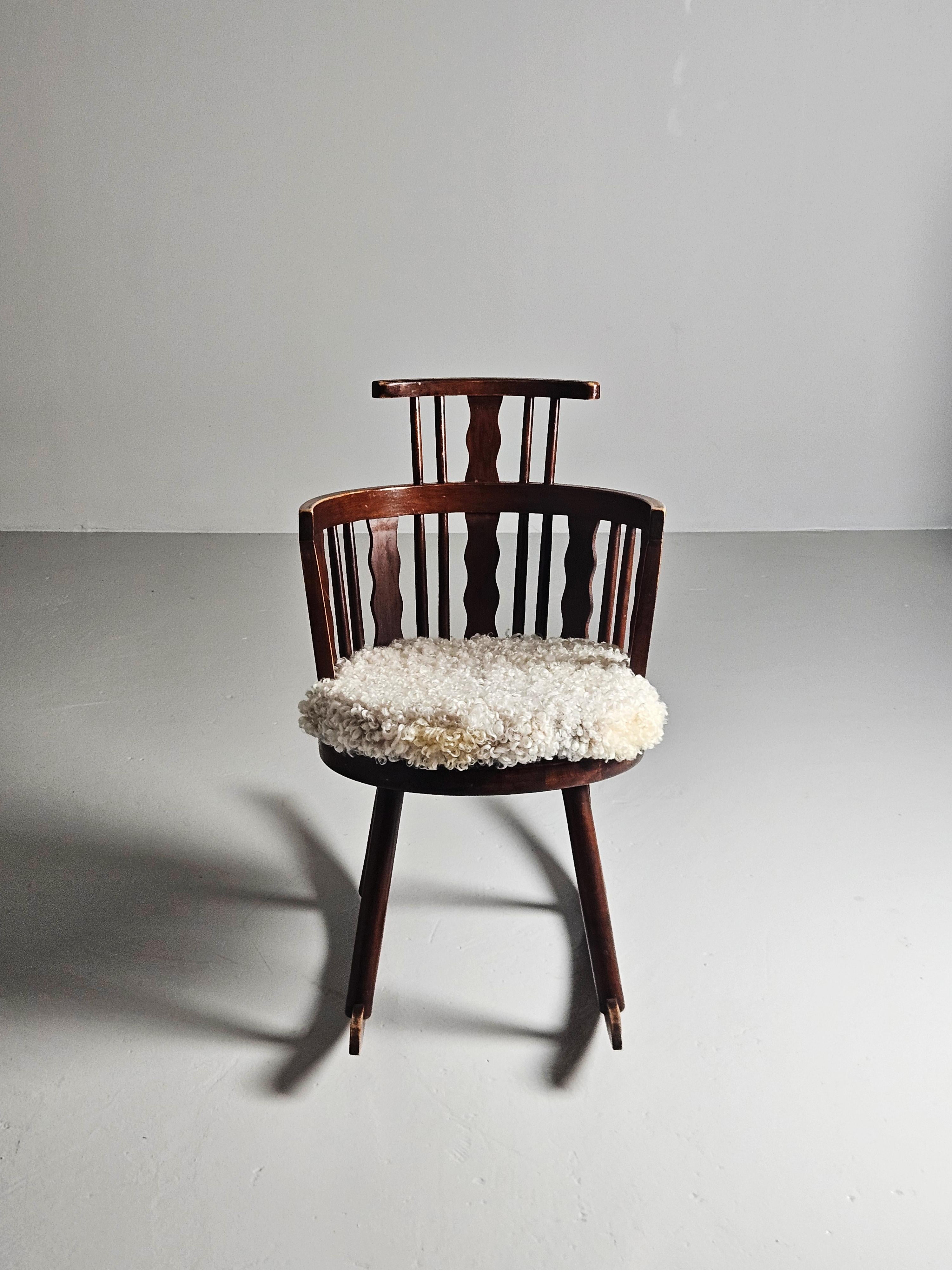 Rustic Rare rocking chair by Steneby hemslöjd, Sweden, 1930s For Sale