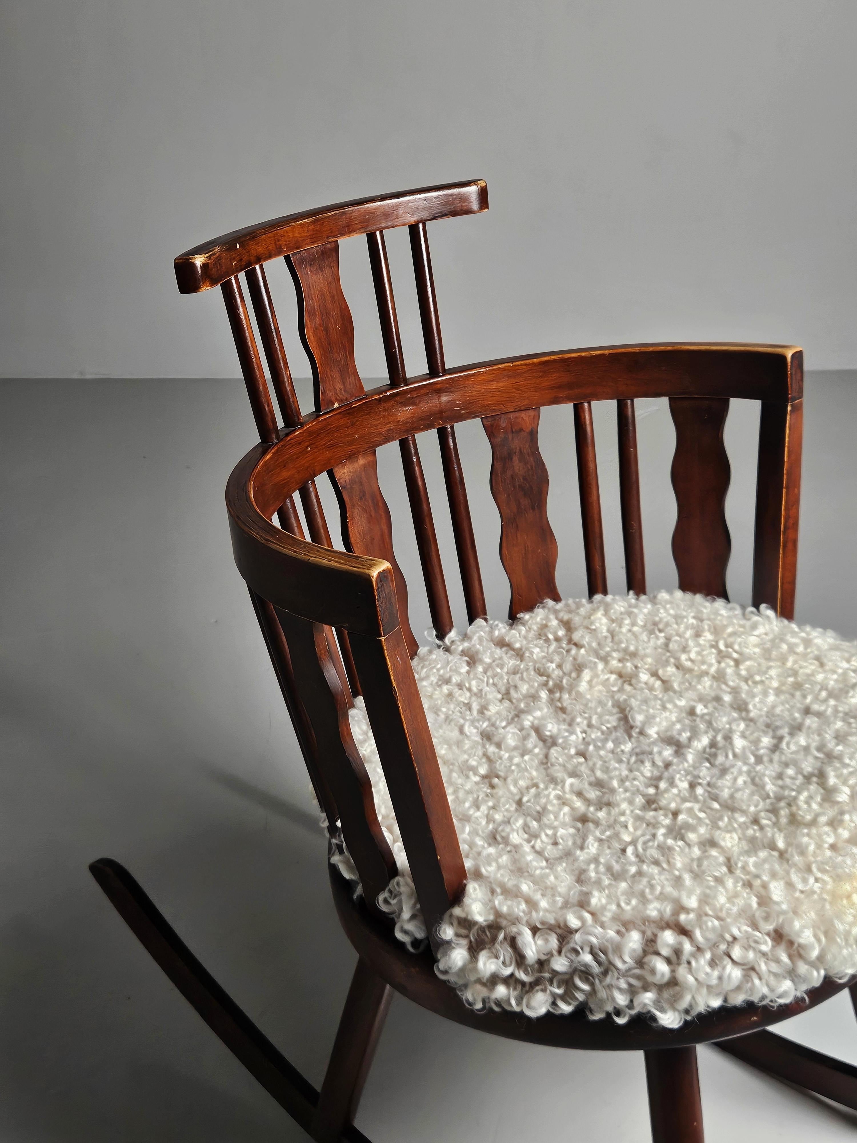 20th Century Rare rocking chair by Steneby hemslöjd, Sweden, 1930s For Sale