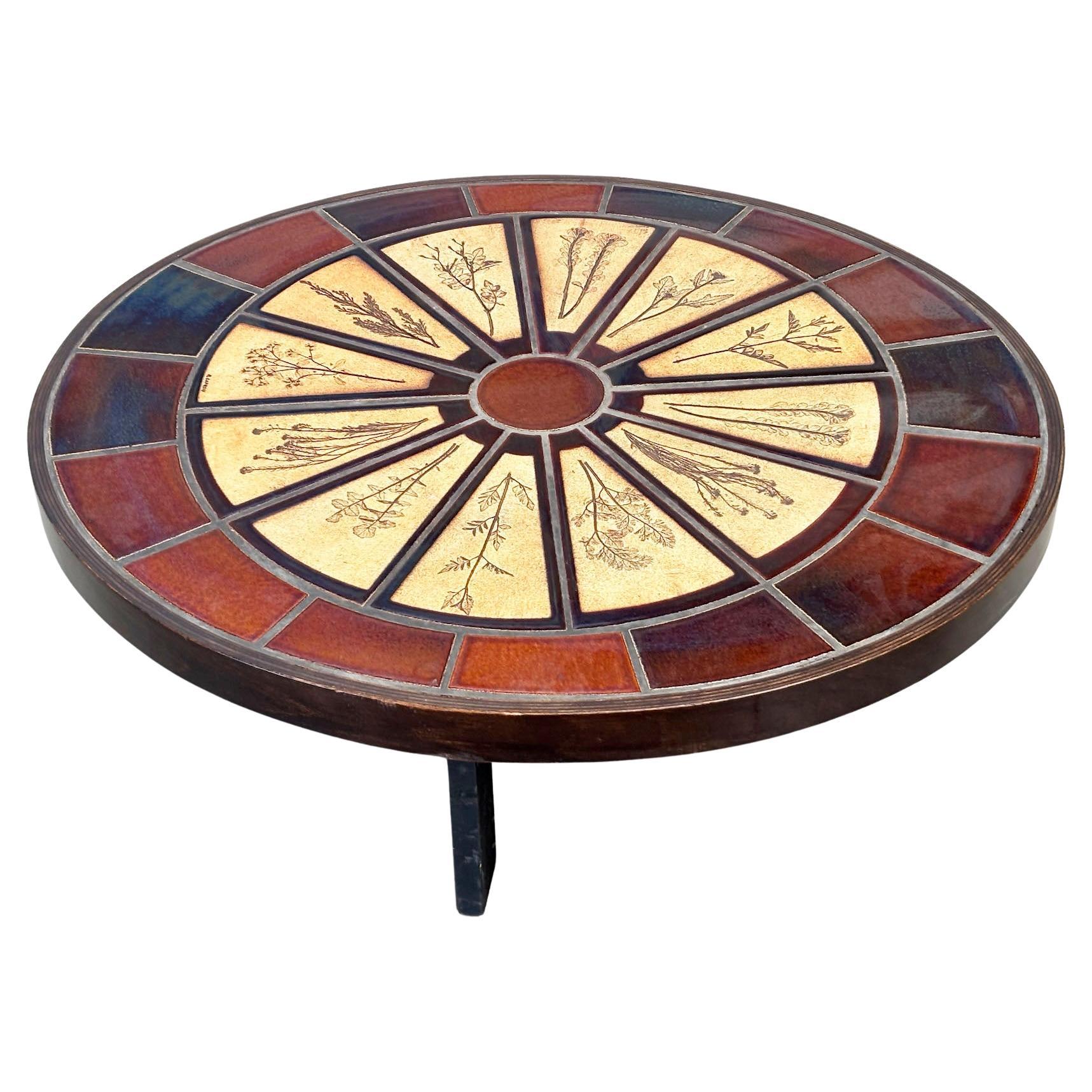 Rare table basse en céramique Roger Capron