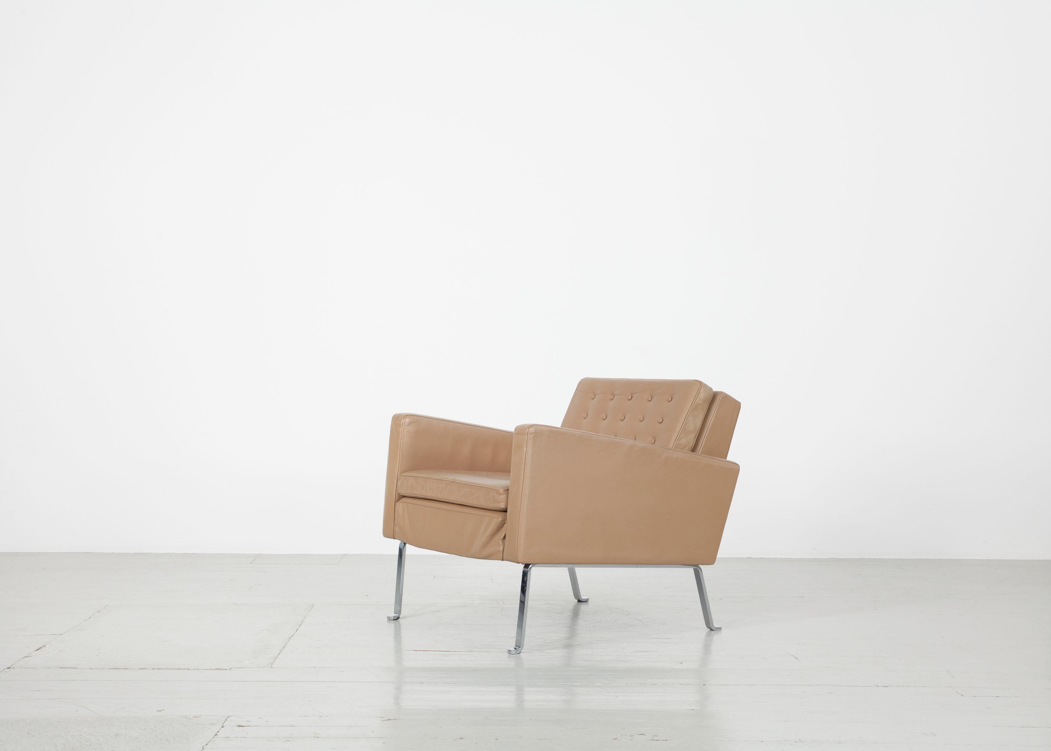 Rare ensemble de canapés en cuir chromé Roland Rainer, Wilkhahn, Allemagne, années 1950 en vente 3